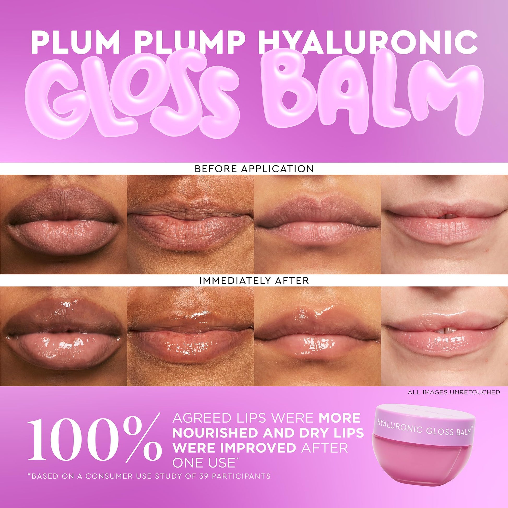 Glow Recipe- Bálsamo labial Plum Plump con ácido hialurónico: mascarilla labial de noche, tratamiento labial o hidratante de alto brillo
