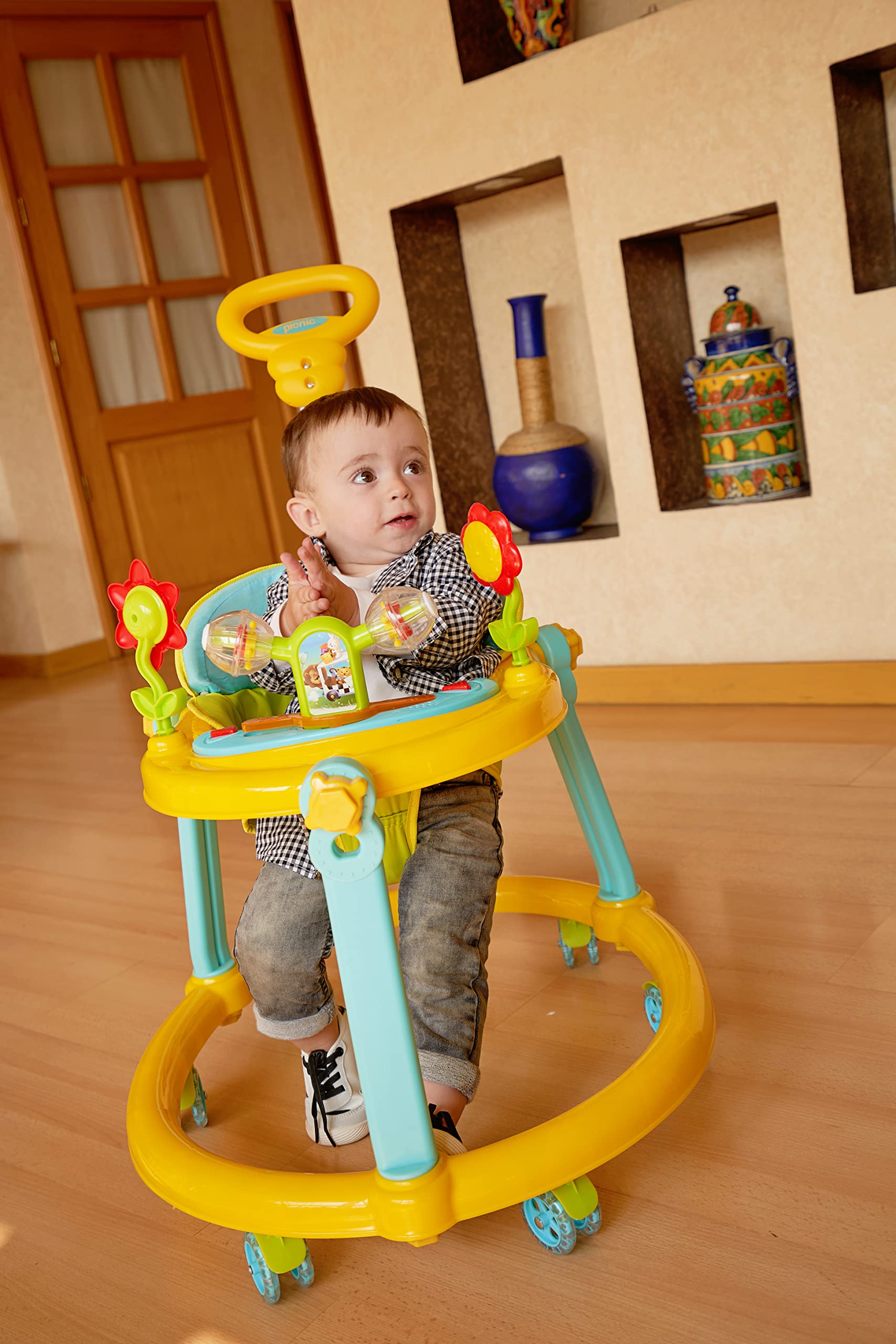 INFANTI | Andadera para Bebe - Juguetes para Niña | Juguetes para Niña - Juguetes para Bebe | Andador para Bebe | Con Paseador y Juguetero Musical - Cosas para Bebes