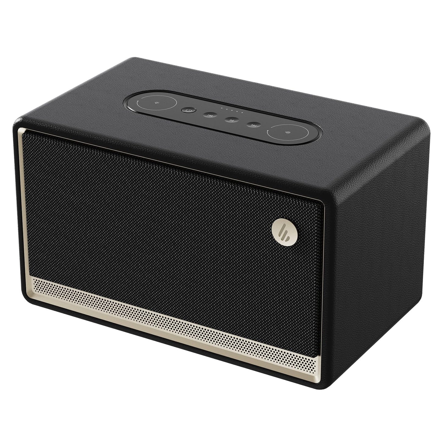 Edifier ES300 Altavoz WiFi y Bluetooth – 60 W Hi-Res Audio, AirPlay 2, LDAC, batería de 12 Horas, multiroom, USB y AUX, iluminación Ambiental, Carcasa de Madera, Control de aplicación, Altavoz