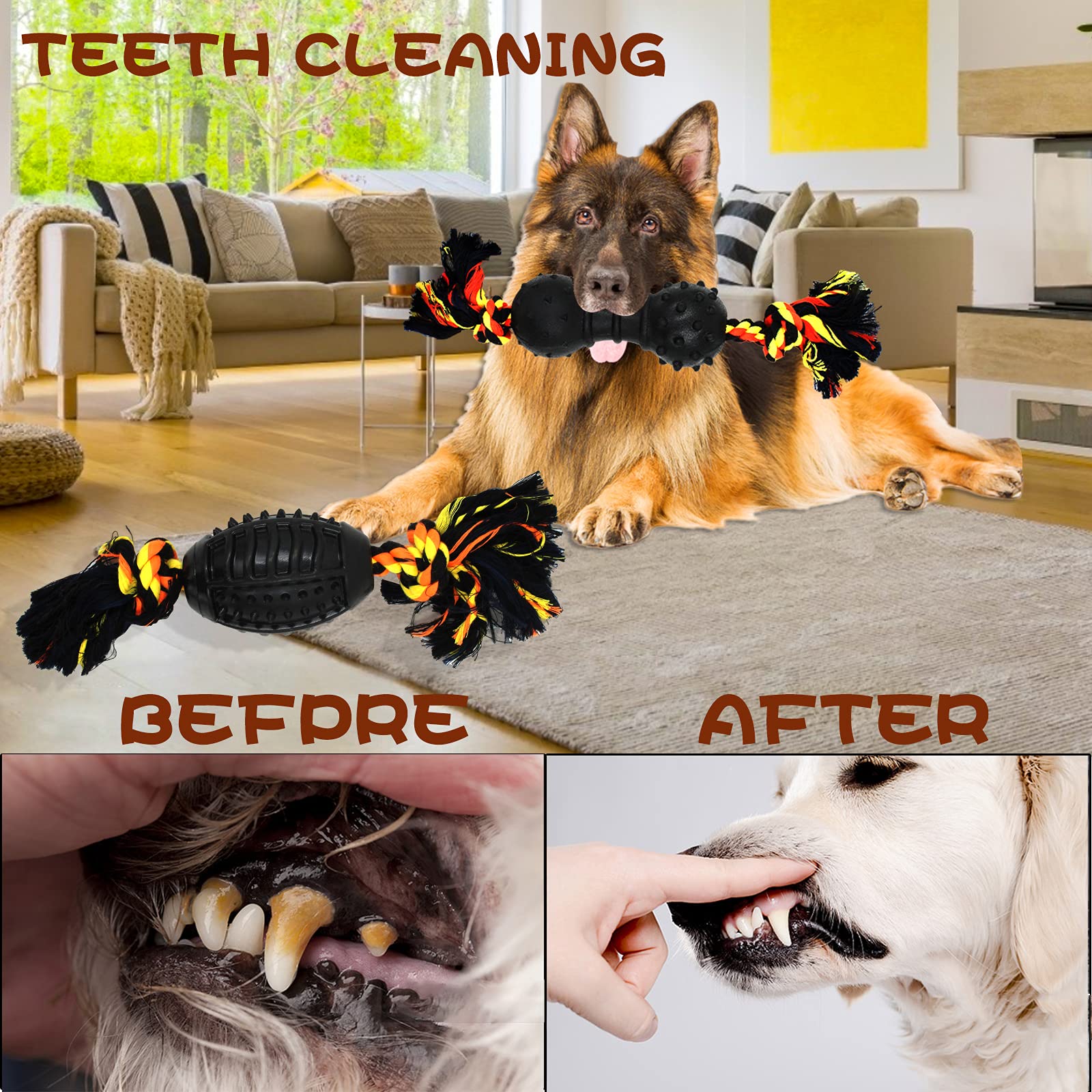 Juguetes Masticables Duraderos Yipetor Multicolor Diseño Convexo para Perros