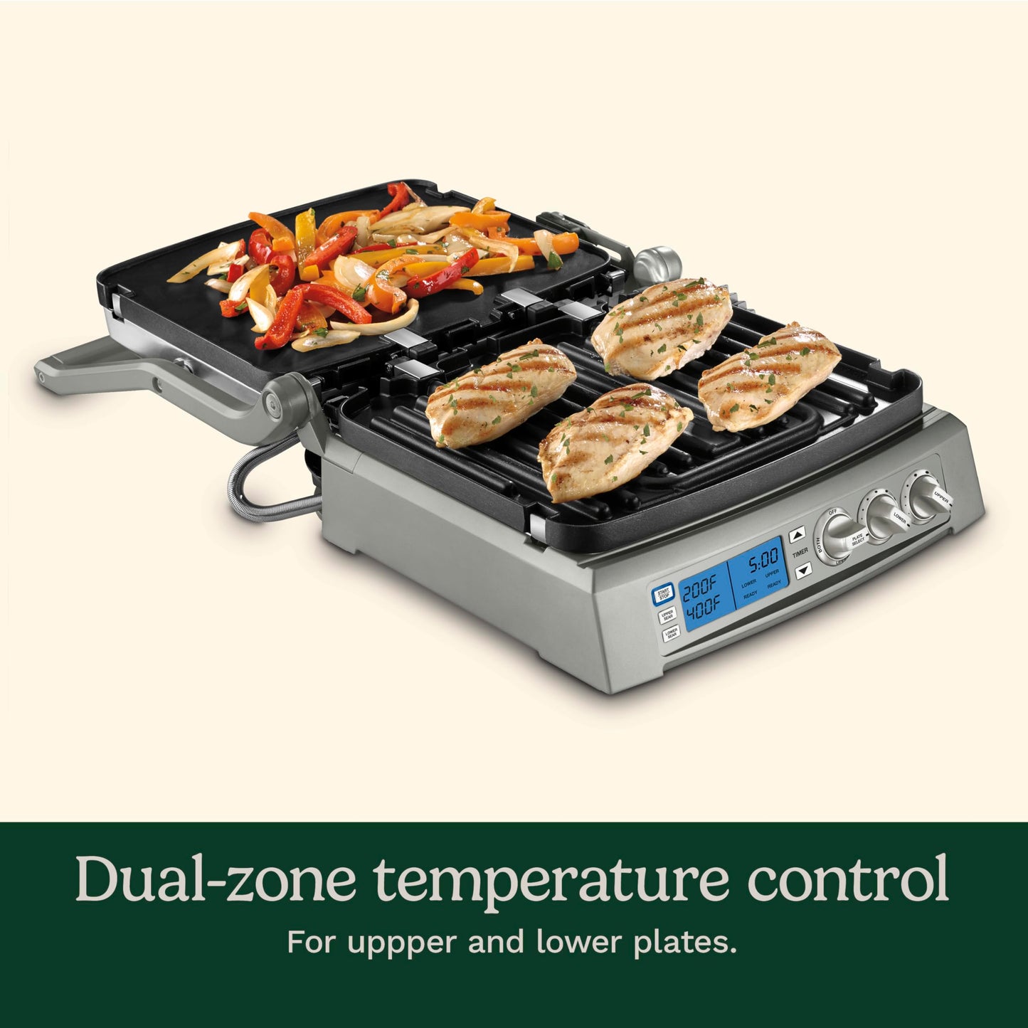 Cuisinart GR-300WS Griddler Elite Parrilla de acero inoxidable