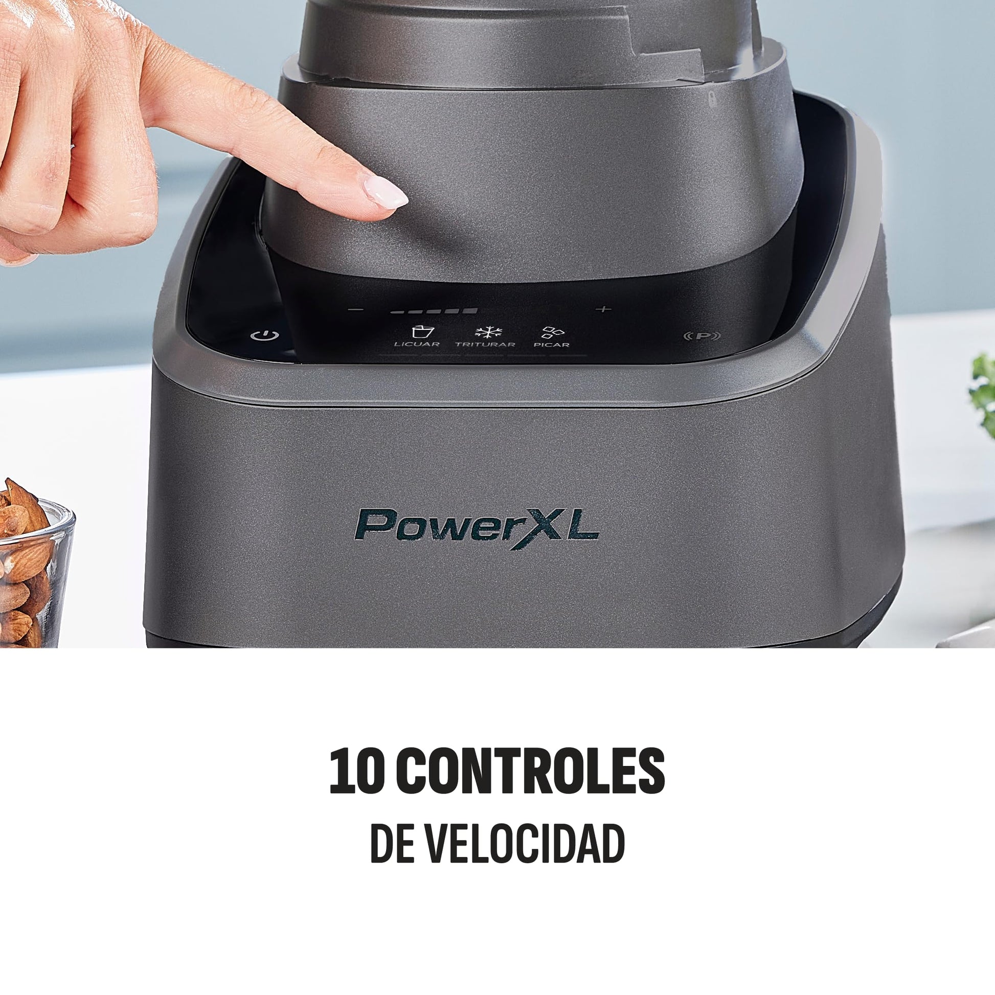Licuadora y Procesador de Alimentos Power XL Sensimax en Negro con Tecnología Sensitiva y 5 Funciones Sensitivas, Jarra de Tritán 2 L, 1500 W