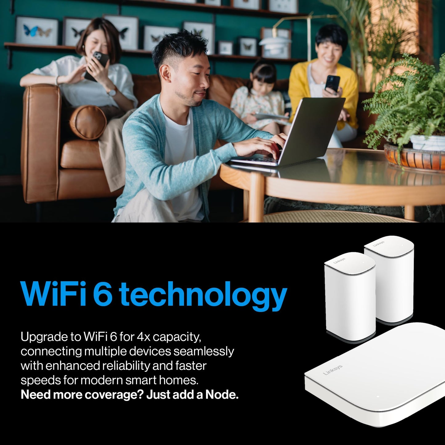 Linksys Multi-Gig Micro Mesh WiFi 6 Router | Conecta más de 100 Dispositivos | Cobertura de 2.000 pies Cuadrados | Velocidades de 3.0 Gbps | No Requiere aplicación | Versión 2024