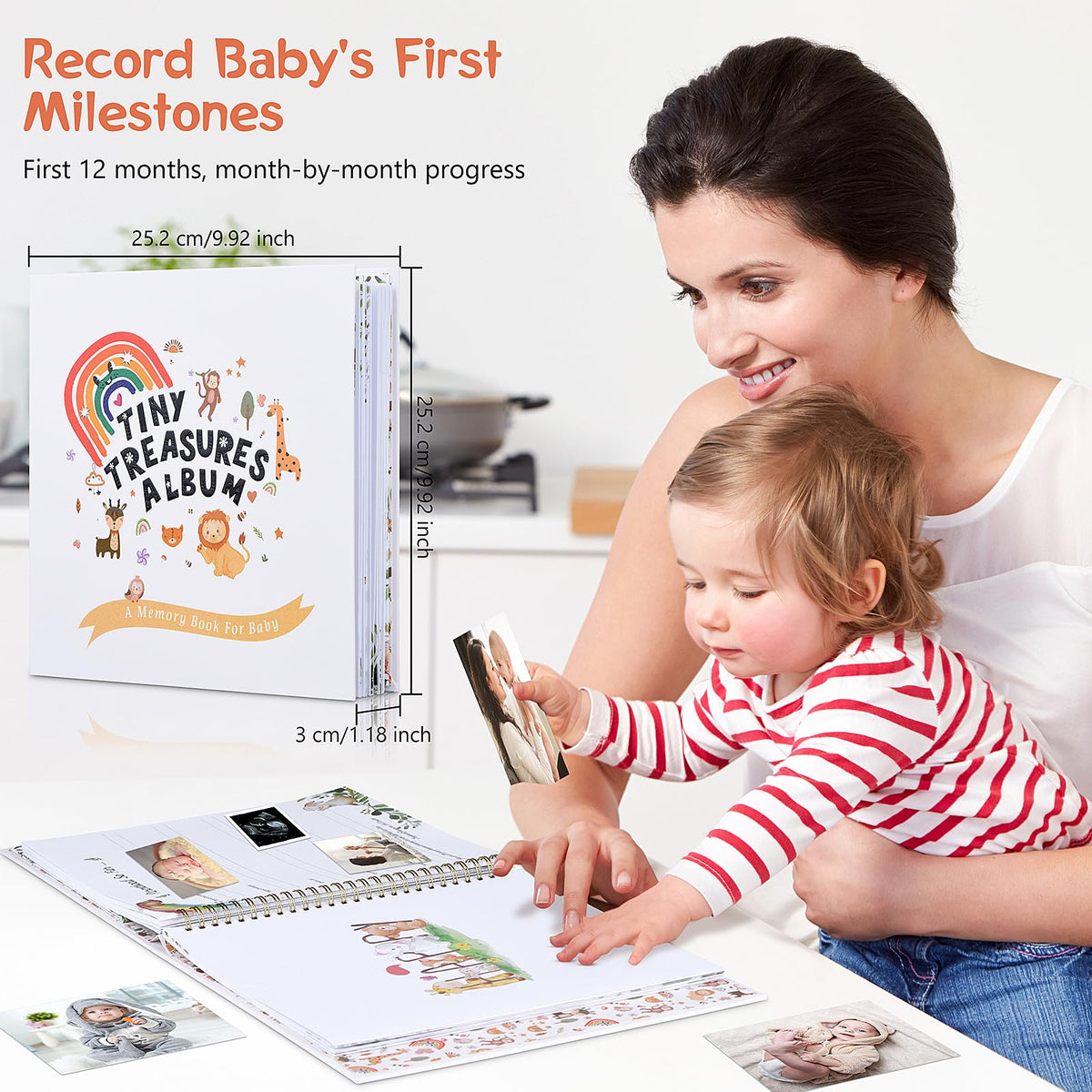 Libro de Recuerdos Little Miracle Blanco 248 Páginas Unisex para Padres Nuevos