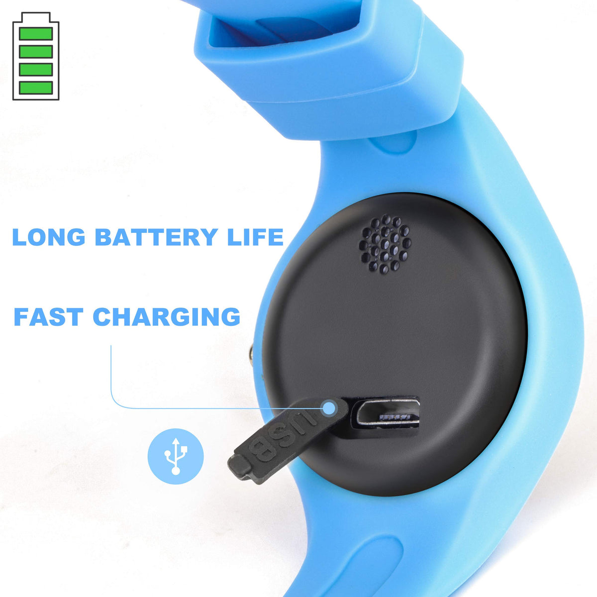 UpPro - Reloj de entrenamiento con temporizador de cuenta atrás, recargable y resistente al agua para niños y niñas, color azul
