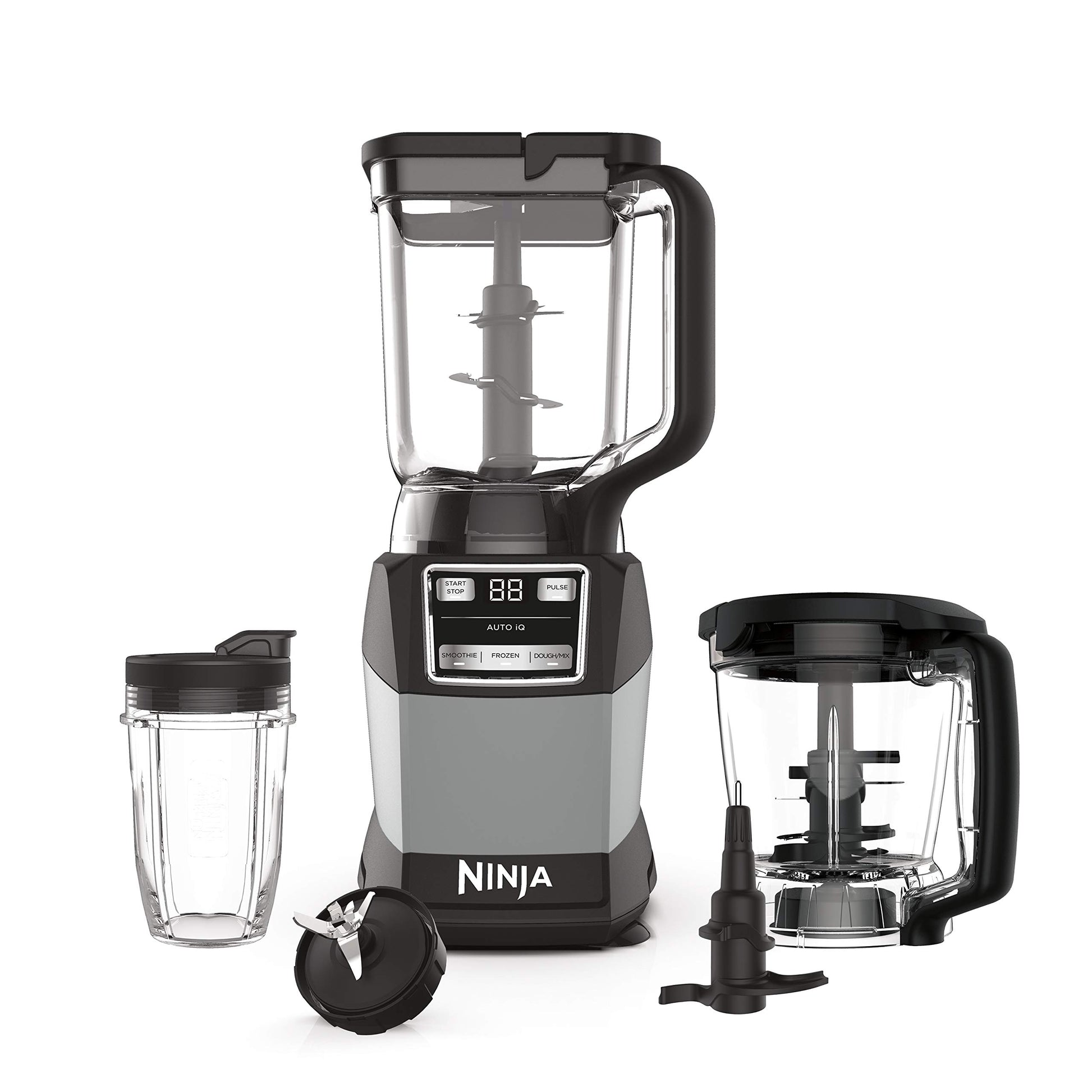 Sistema de Cocina Compacto Ninja Negro Gris con Auto-iQ y Batidora Procesador de Alimentos
