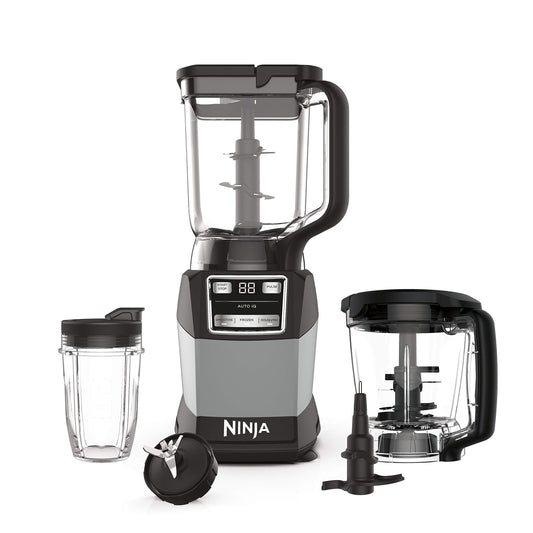 Sistema de Cocina Compacto Ninja Negro Gris con Auto-iQ y Batidora Procesador de Alimentos