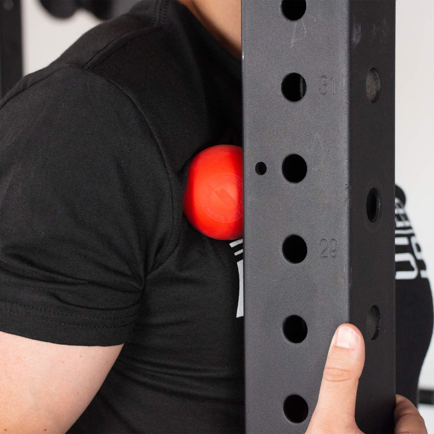 Pelota de Masaje Fitness Acero Roja para Liberación Muscular Profunda