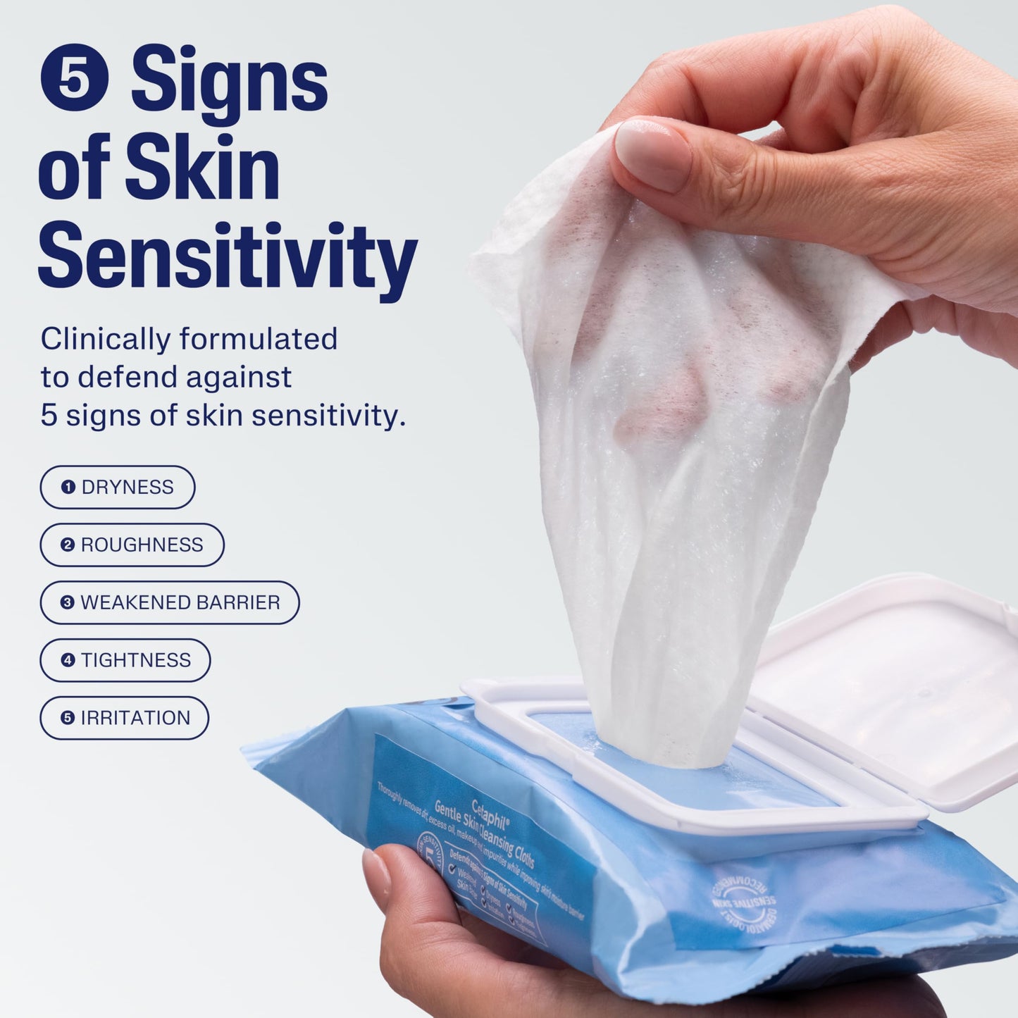 Cetaphil Face and Body Wipes, Gentle Skin Cleansing Cloths, 50 Count, Twin Pack, for Dry, Sensitive Skin, Flip Top Closure, Great for the Gym, Travel, in the Car, Hypoallergenic, Fragrance Free