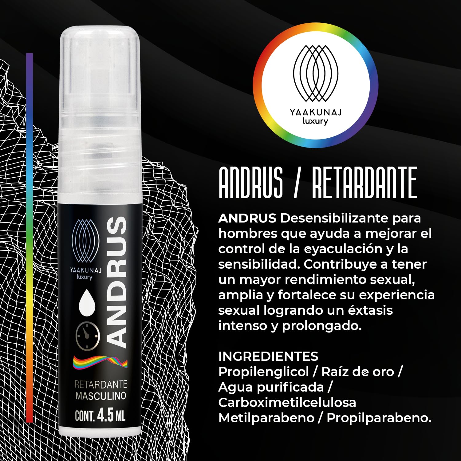 Spray Retardador Andrus Yaakunaj Luxury Pride 4.5ml