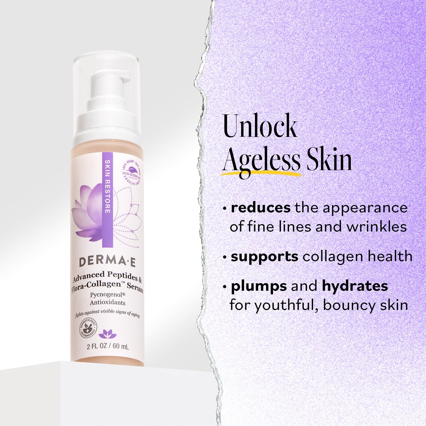 DERMA-E Advanced Peptides and Collagen Serum, 2fl oz