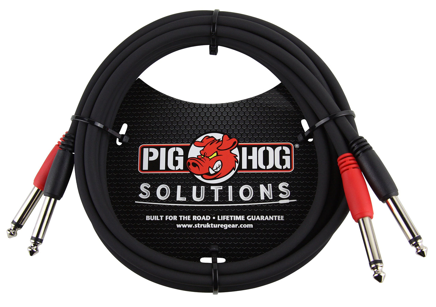 Cable Doble Mono 1/4 Pulgadas Pig Hog Negro 91.4 cm