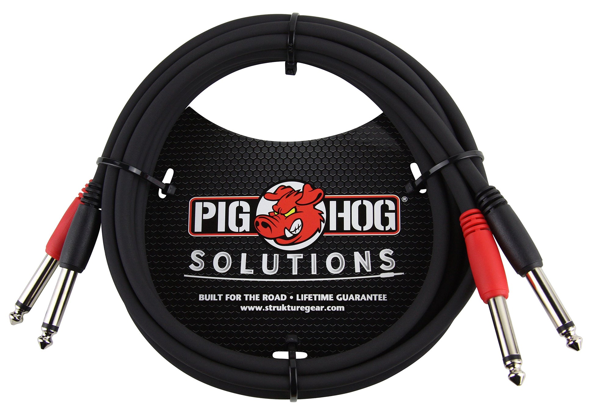 Cable Doble Mono 1/4 Pulgadas Pig Hog Negro 91.4 cm
