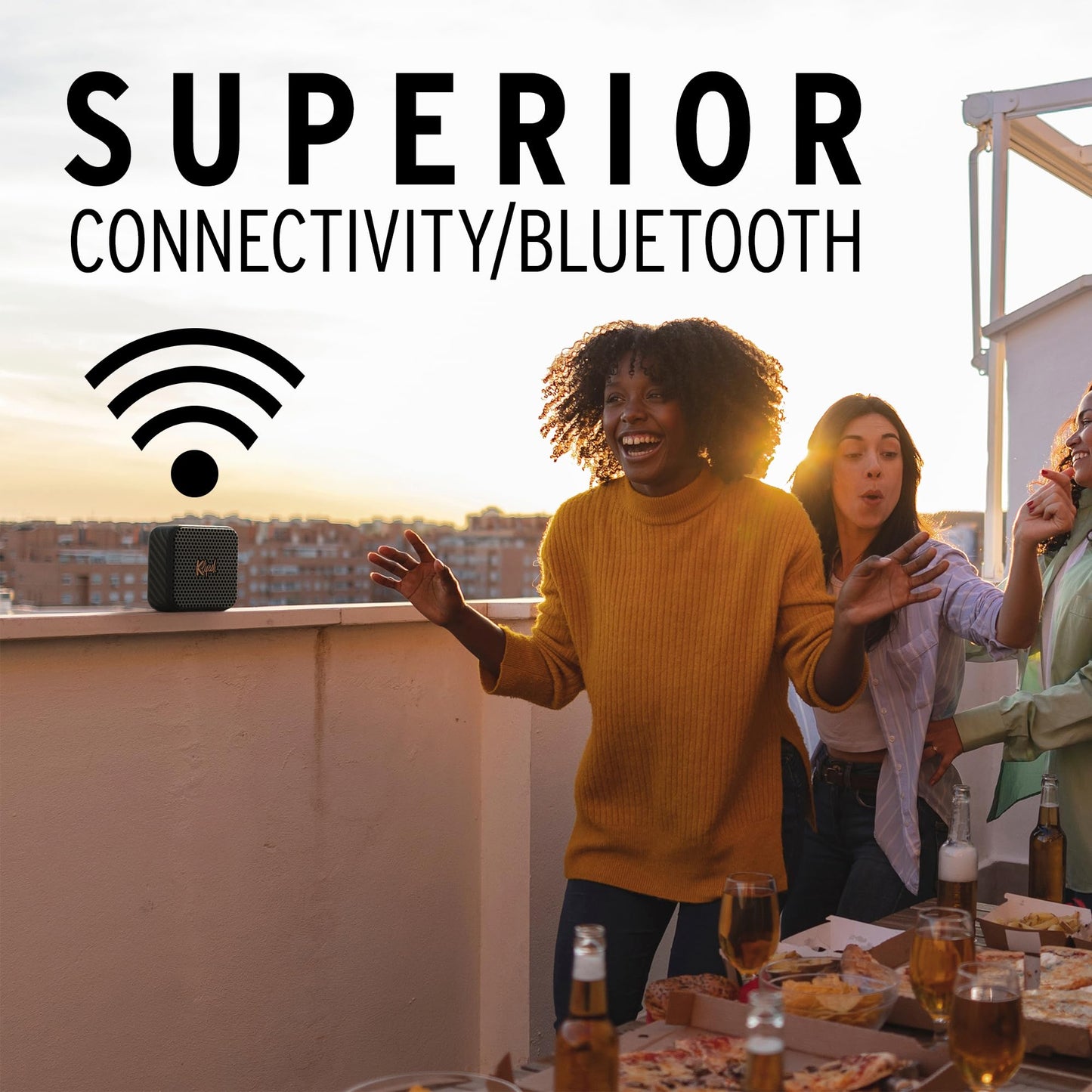 Klipsch - Altavoz Bluetooth portátil Austin con Driver de Rango Completo de 1.5 Pulgadas, clasificación IP67 de Polvo y Impermeable, 12 Horas de Tiempo de Juego para una Experiencia de Concierto en