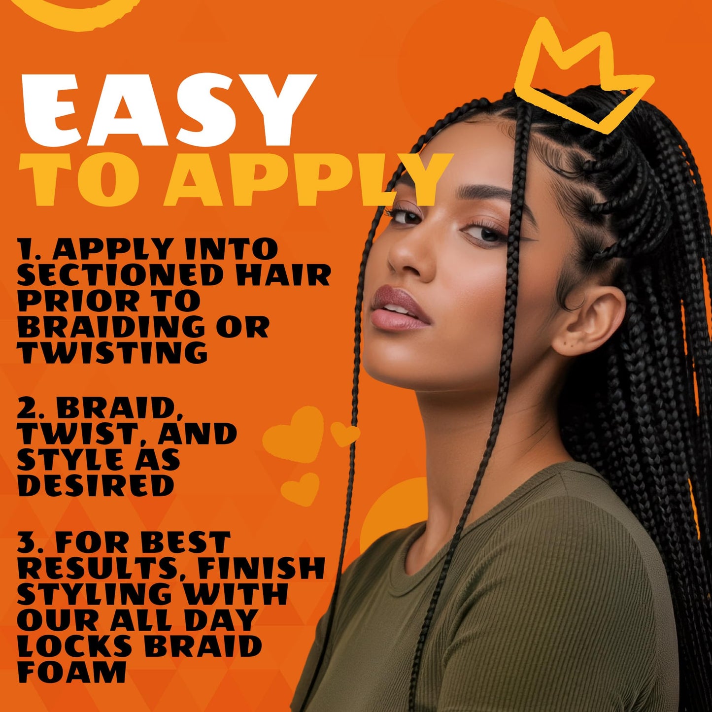 AllDay Locks Gel trenzado de sujeción extrema, gel suavizante, domina el encrespamiento, fácil de usar para trenzas, cerraduras, giros, maíz, sin descamación, alto brillo, larga duración, 5 onzas