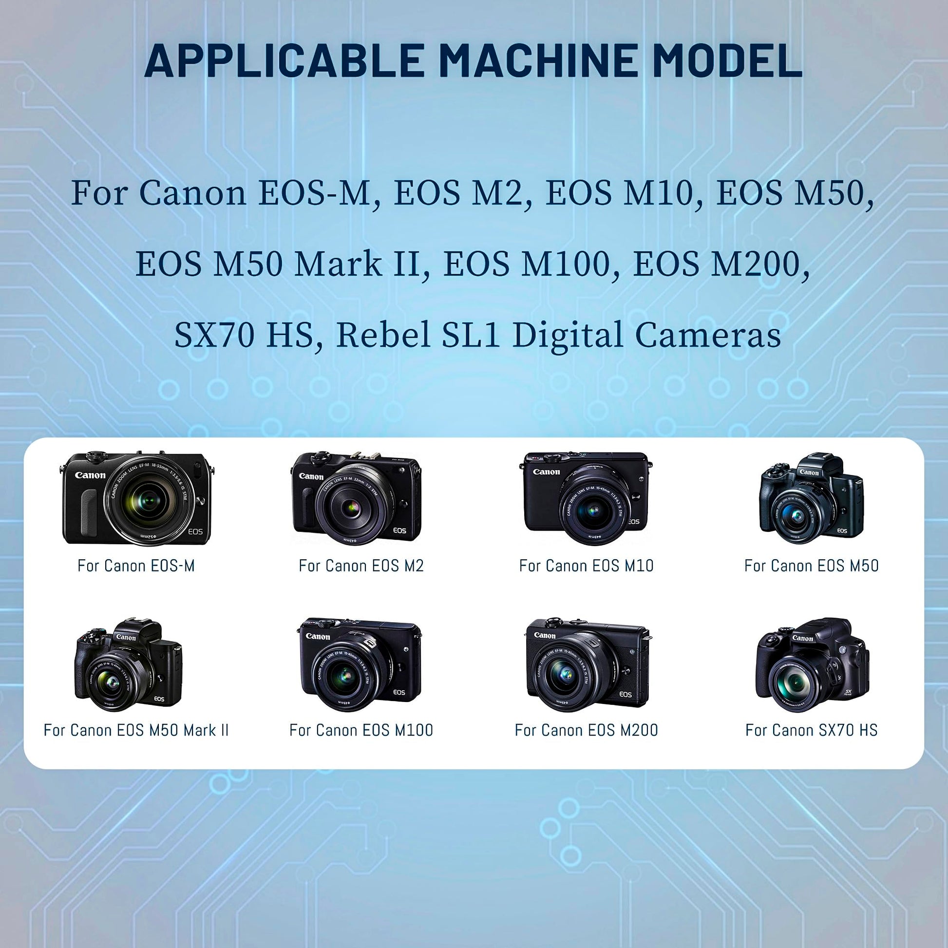 Baterías LP-E12 Canon en Negro con Cargador Dual USB para Cámaras Digitales