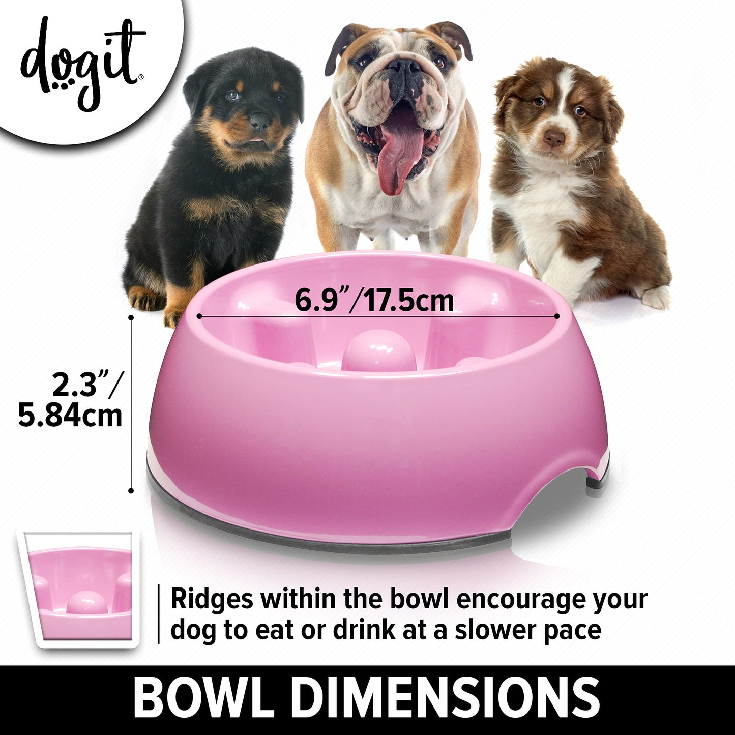 Comedero Lento Dogit Rosa Anti-Gulping para Perros