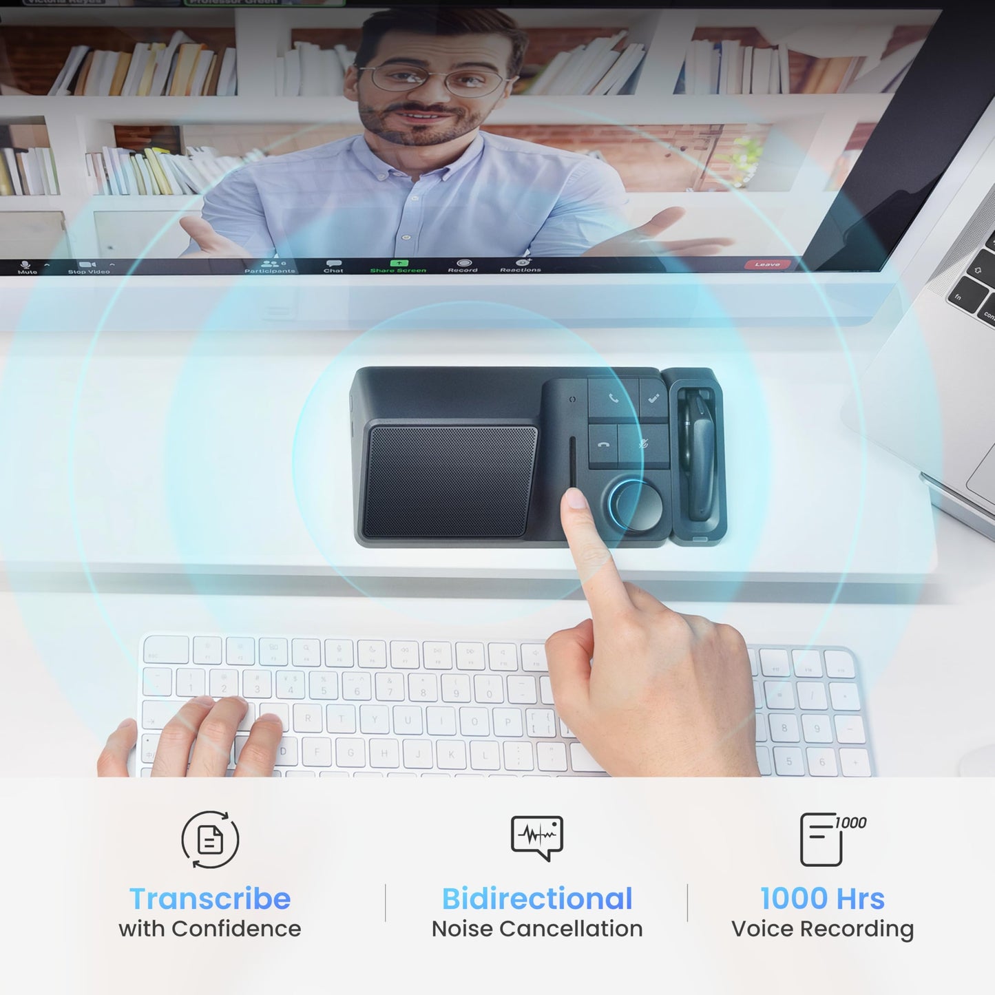 H1 Estación de acoplamiento USB C 11 en 1 con grabadora de voz AI, transcripción y resumen gratuitos, HDMI dual 4K a 60Hz, 118W PD, Ethernet de 2.5Gbps, transferencia rápida de datos de 10Gbps, lector
