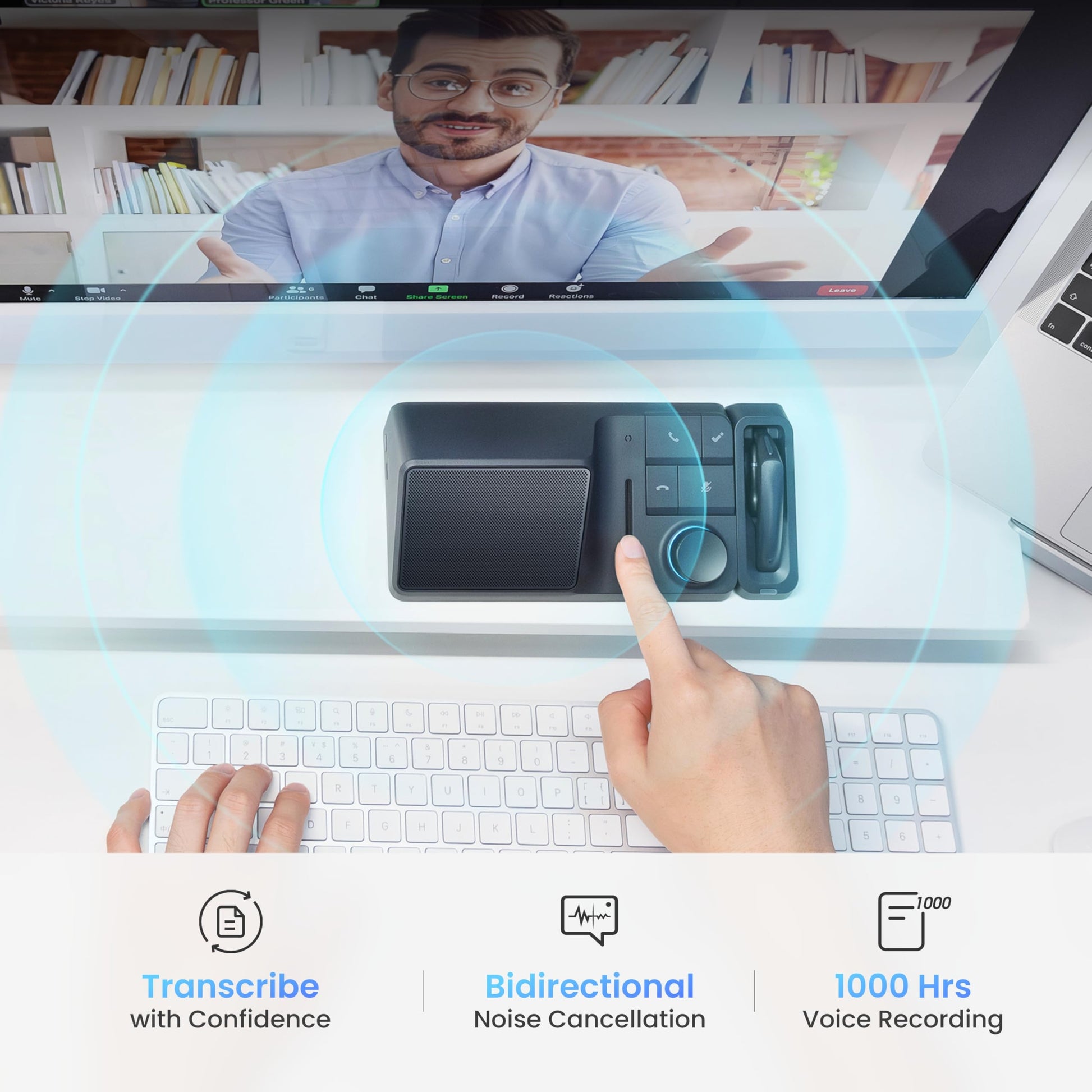 H1 Estación de acoplamiento USB C 11 en 1 con grabadora de voz AI, transcripción y resumen gratuitos, HDMI dual 4K a 60Hz, 118W PD, Ethernet de 2.5Gbps, transferencia rápida de datos de 10Gbps, lector