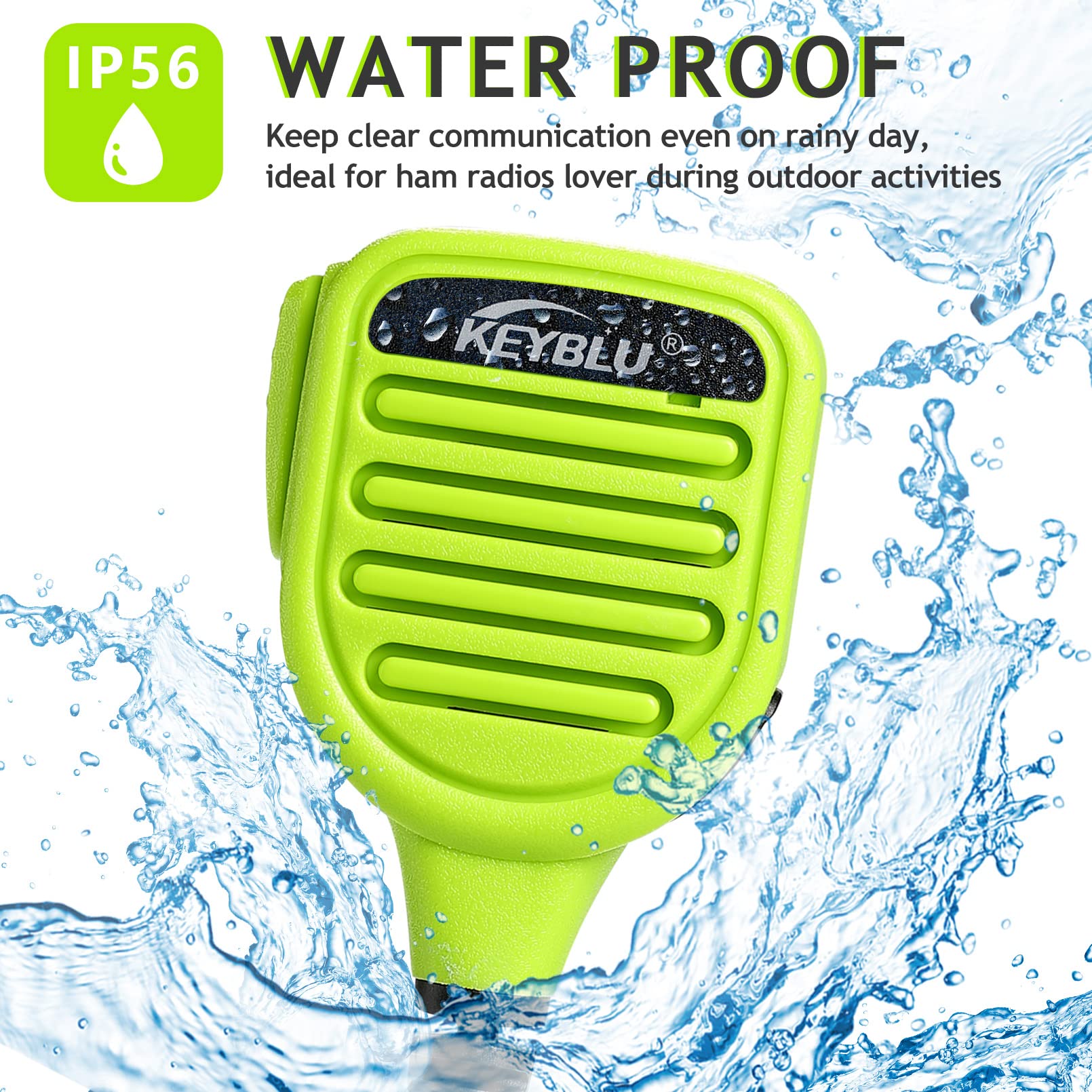 KEYBLU - Micrófono de bocina de hombro CP200D, radio de dos vías, de dos pines, impermeable, con conector de audio de 3.5 mm, compatible con walkie talkie Motorola CP200, CLS1410, CLS1110 y RDM2070D (para Motorola, verde).