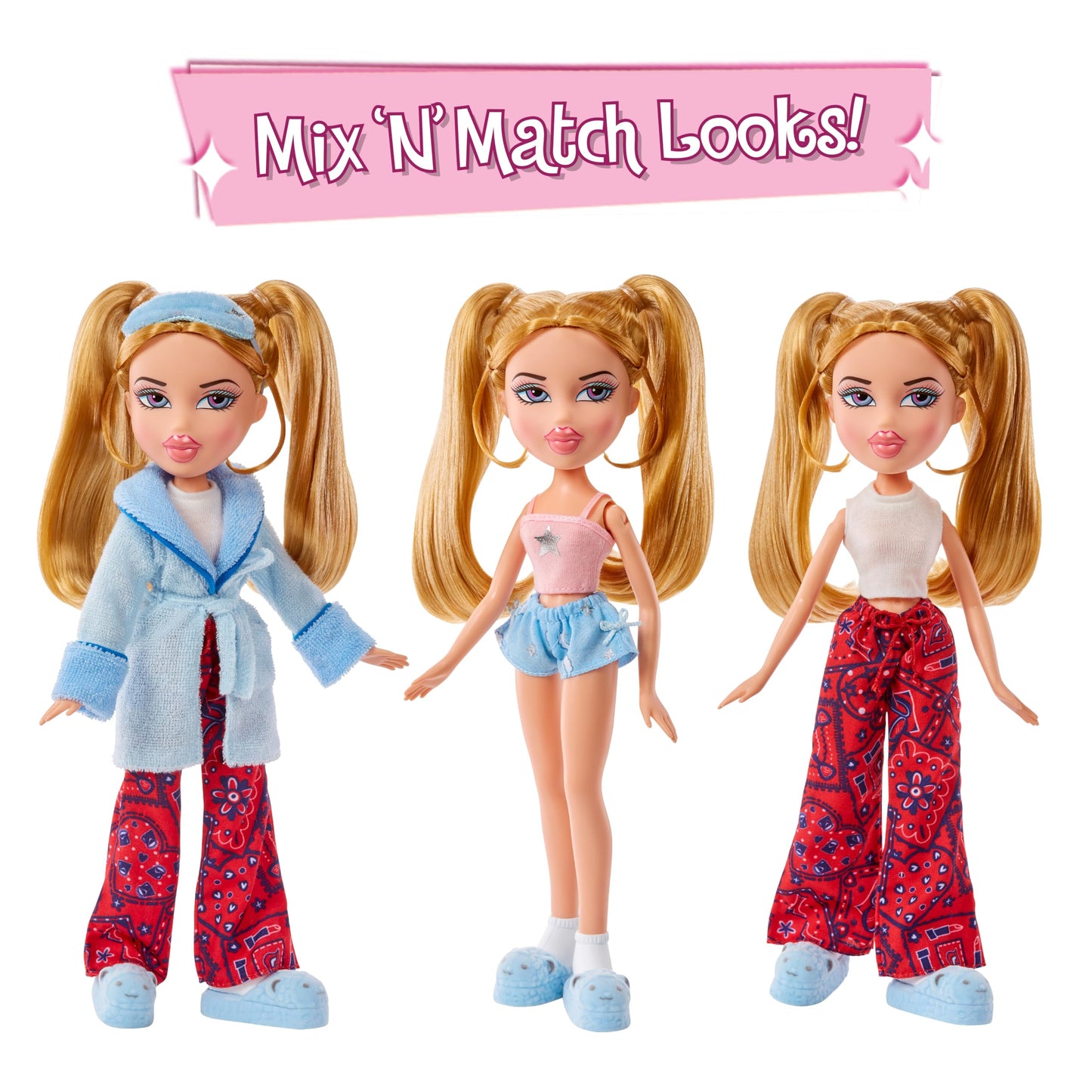 Bratz Fiesta de Pijamas - Muñeca de Moda Cloe - con 2 Conjuntos de Pijamas, Animal de Peluche y Accesorios - Apta para Niños y Coleccionistas