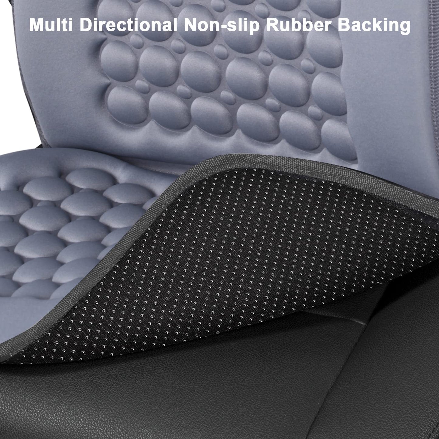 FREMONT AUTO - Funda para asiento de coche transpirable, fabricada con fibra de poliéster de alta calidad y cojín de burbujas con imán de masaje, ajustable para coches, camiones, camionetas, SUV