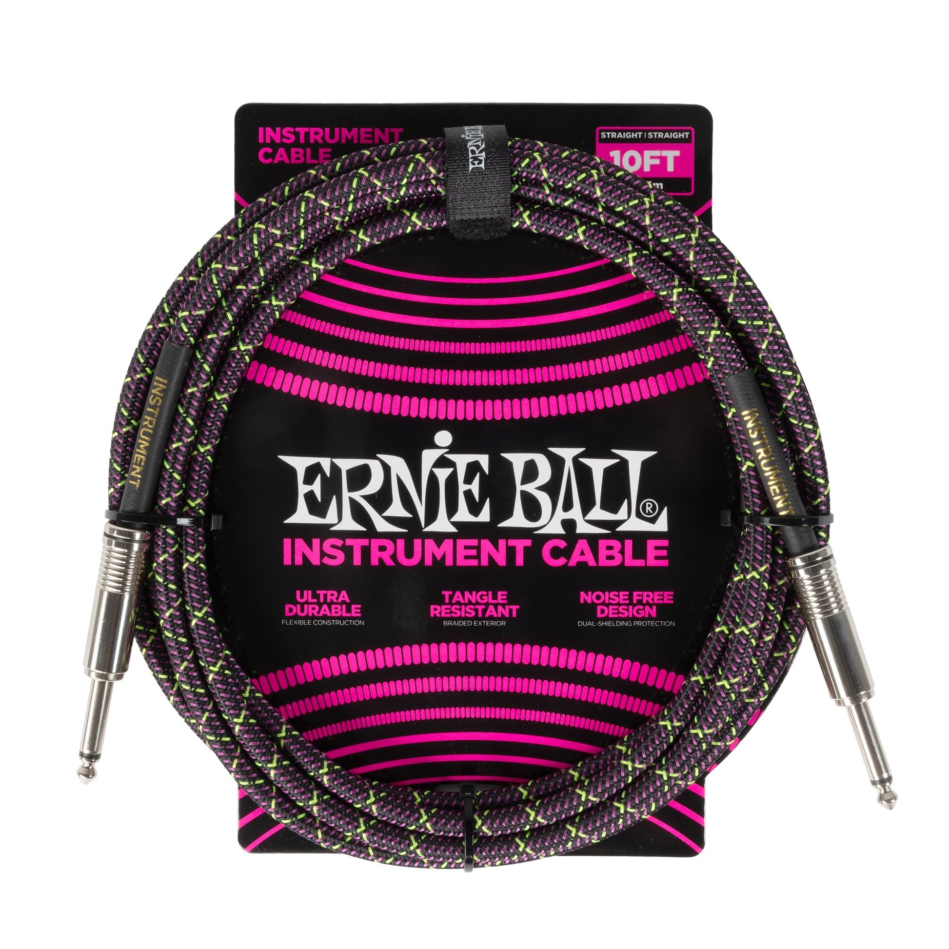 Cable para Instrumentos Ernie Ball Pitón Morado Trenzado 3 m Recto Recto