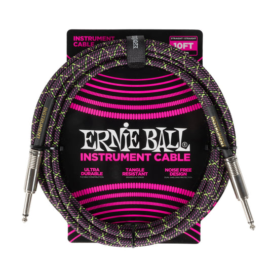 Cable para Instrumentos Ernie Ball Pitón Morado Trenzado 3 m Recto Recto