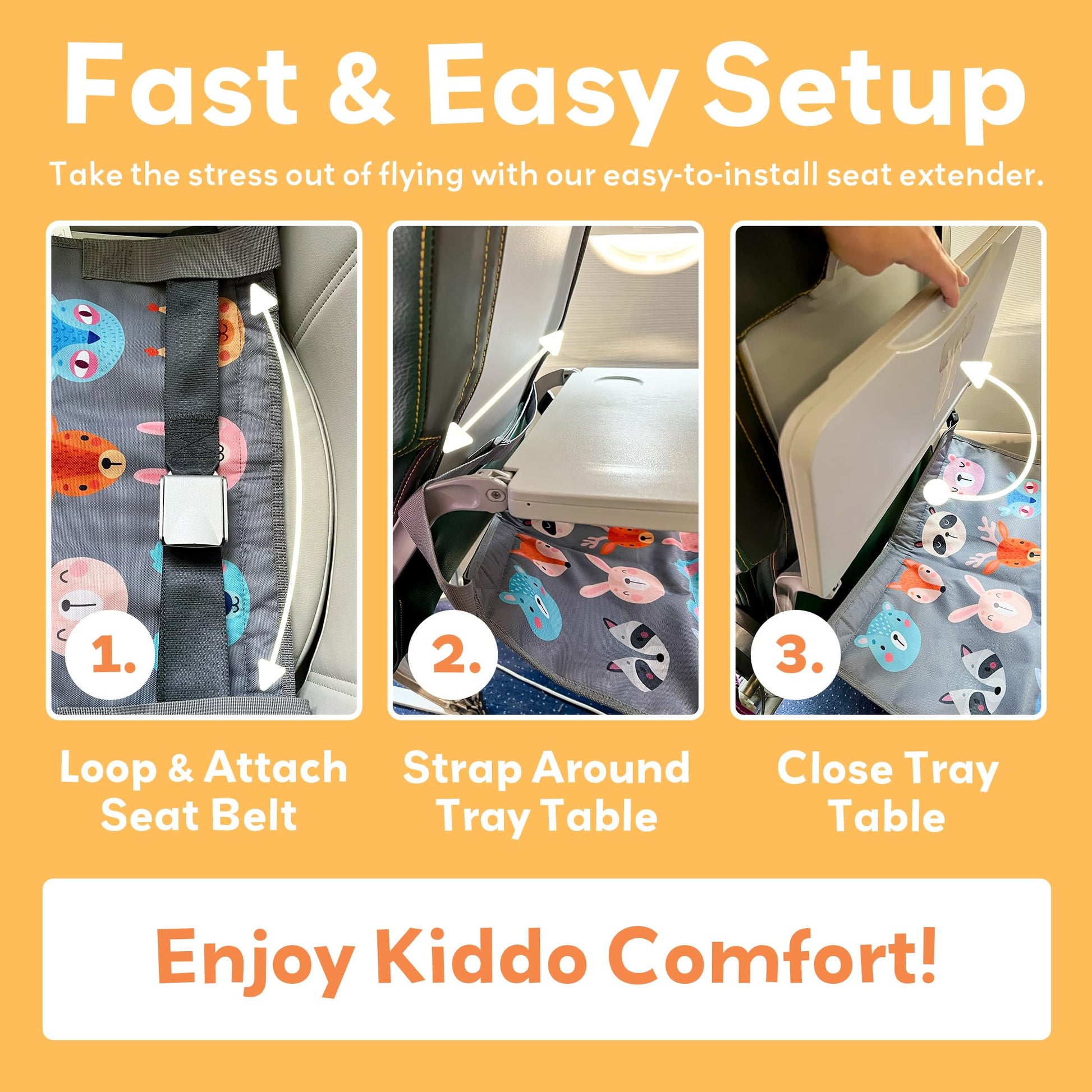 Little Traveler - Cama de Avión para Niños y Extensor de Asiento – Cama Portátil para Viaje, Ajustable y Fácil de Instalar – Esenciales para Viajar con Niños de 1 a 4 Años