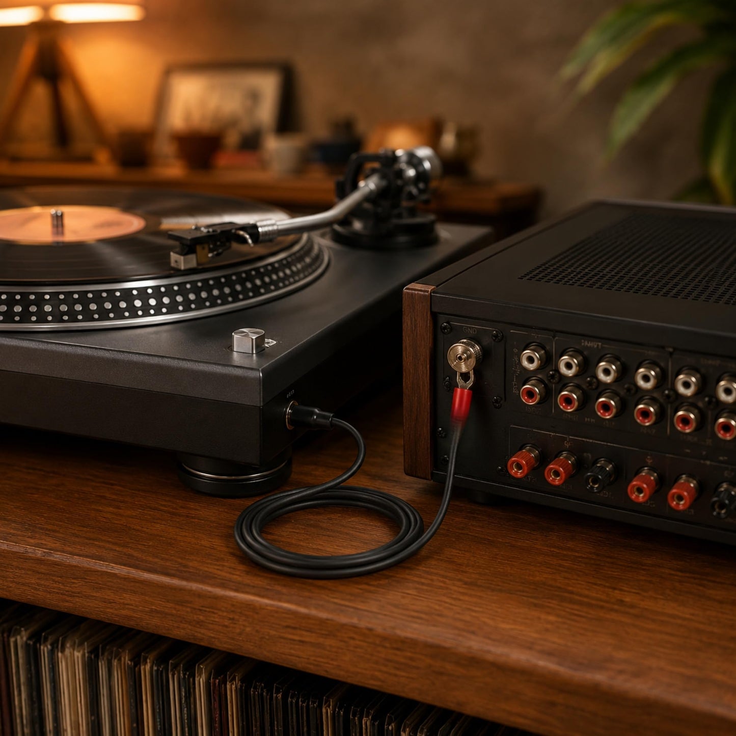 Funayama - Cable de conexión a tierra para Technics SL-BD21 SL-BD3 SL-QL5 SL-6 - Detiene el zumbido - 5 pies