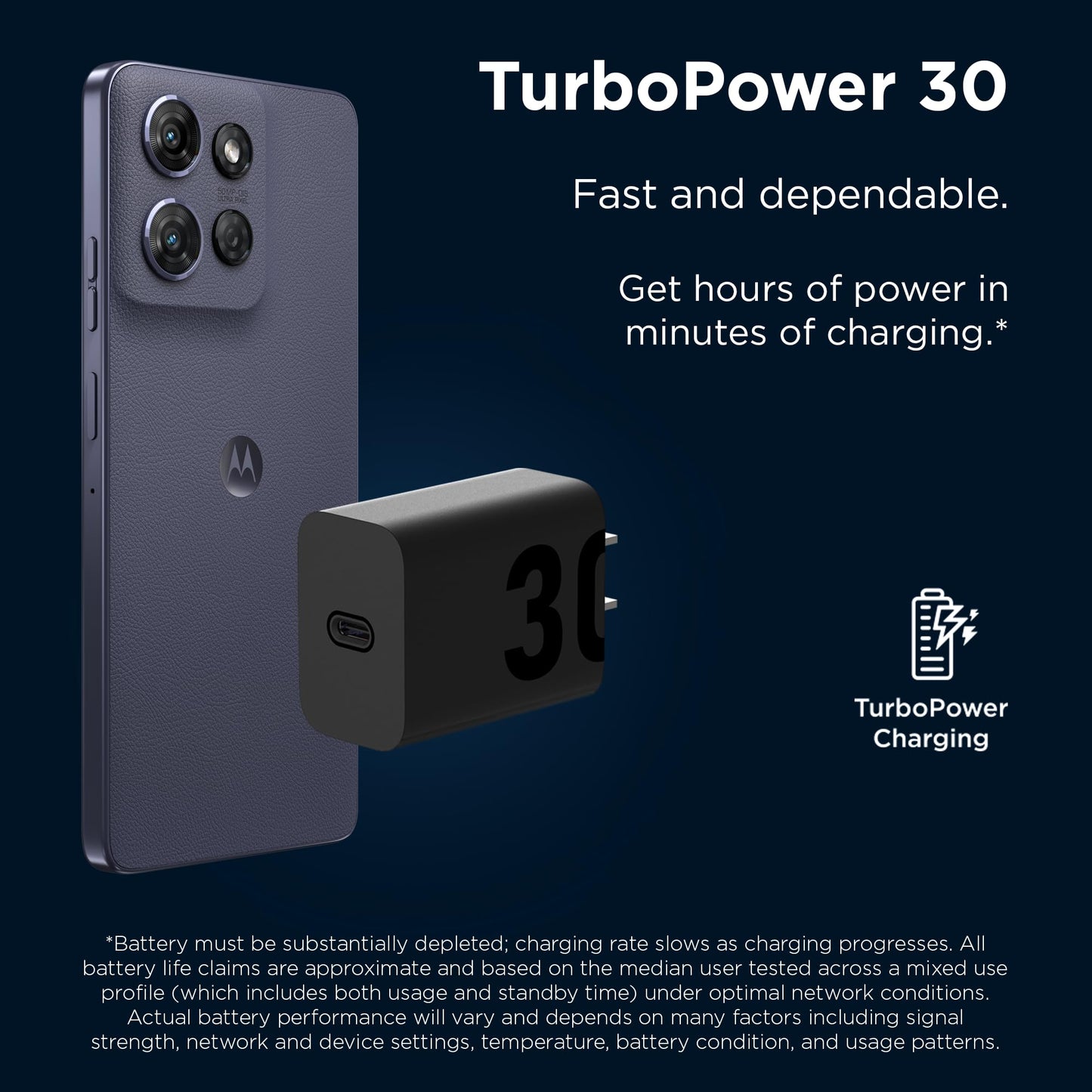 Cargador USB-C TurboPower 30 Motorola Negro Sin Cable