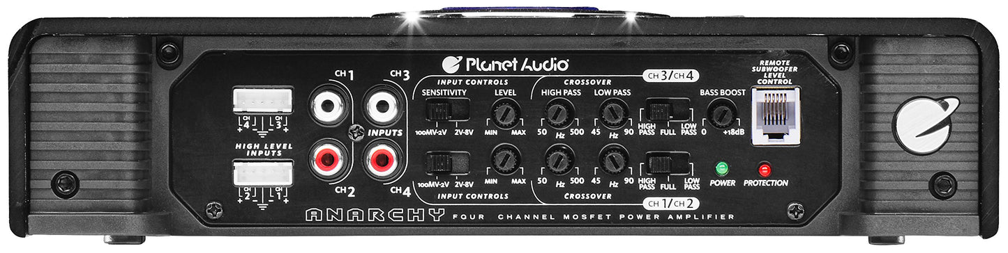 Amplificador de Clase A/B 2400-Watt 4 Canales Planet Audio Anarchy