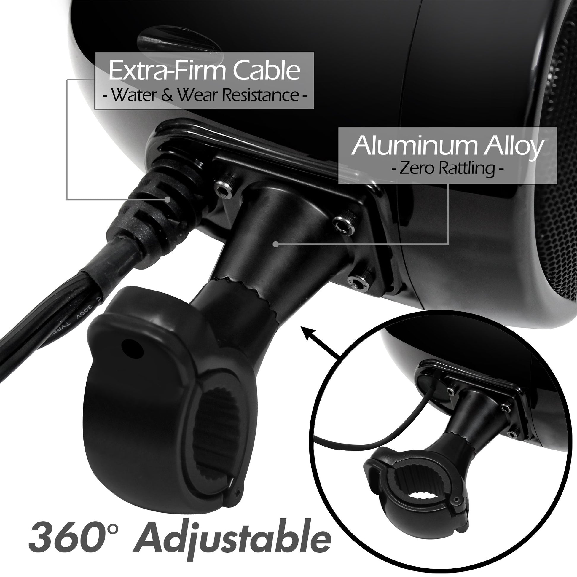 GoHawk AN4-X Amplificador Todo en uno de 2 Canales 4.5 "Altavoces estéreo Bluetooth Impermeables de Rango Completo para Motocicleta Sistema de Amplificador de Audio USB para 1-1.25" Bar Harley