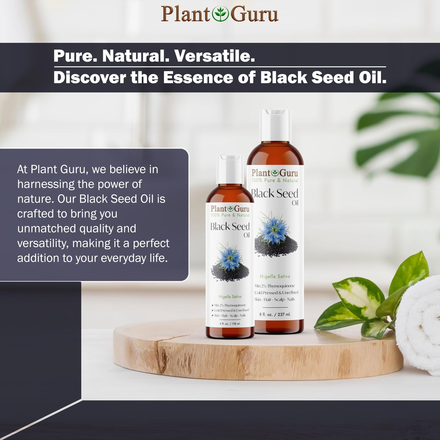 Black Seed Oil 16 oz. Virgin, Unrefined Cold Pressed Cumin 100% Pure Natural - Skin, Body and Hair. Great For Eczema