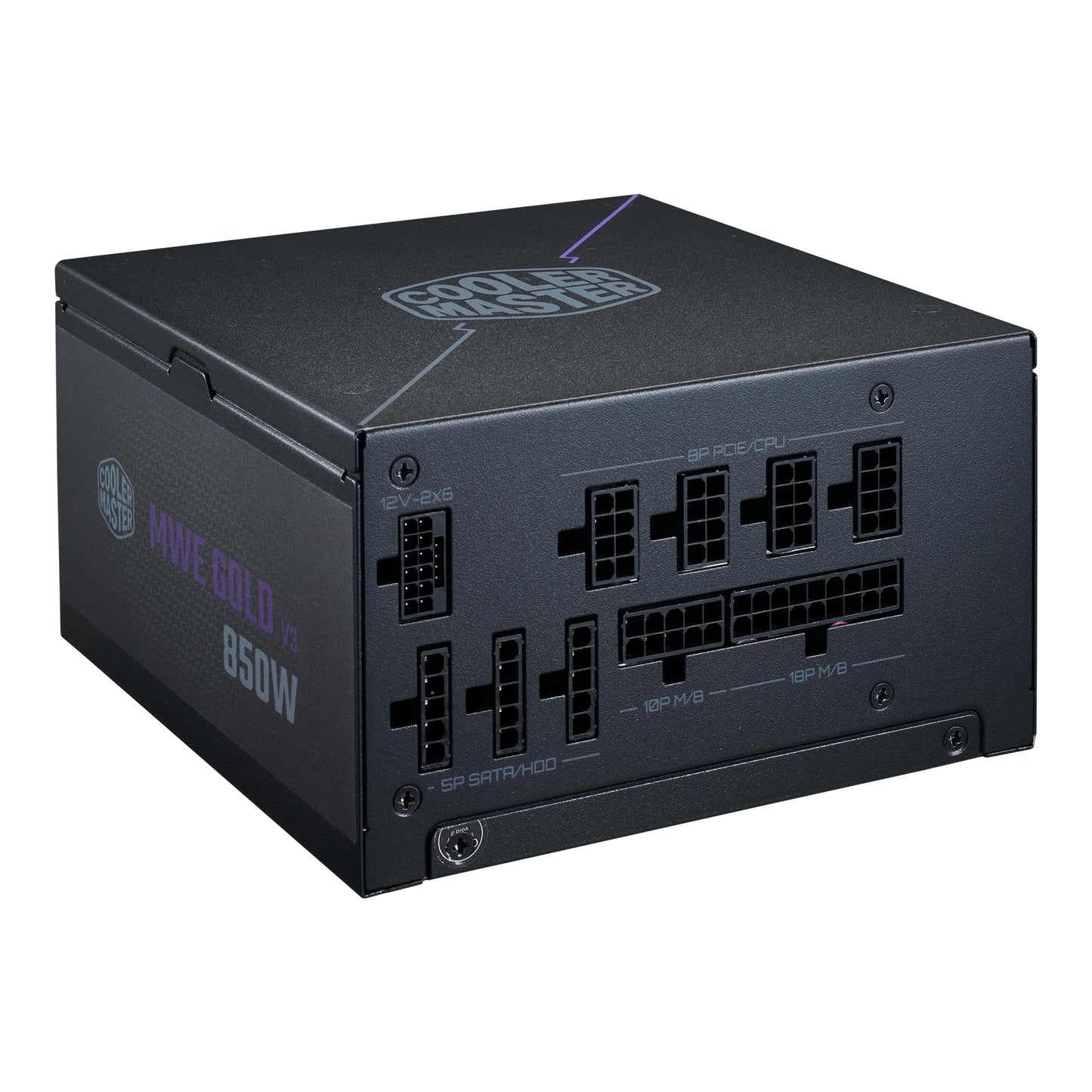 Título: Cooler Master MWE Gold 850 V3 ATX 3.0 Fuente Modular Completa, 850W, 80+ eficiencia Dorada, 90 Grados 12V-2x6|600W PCIe 5.0, condensadores japoneses, Modo Cero RPM, Cubierta de Ventilador