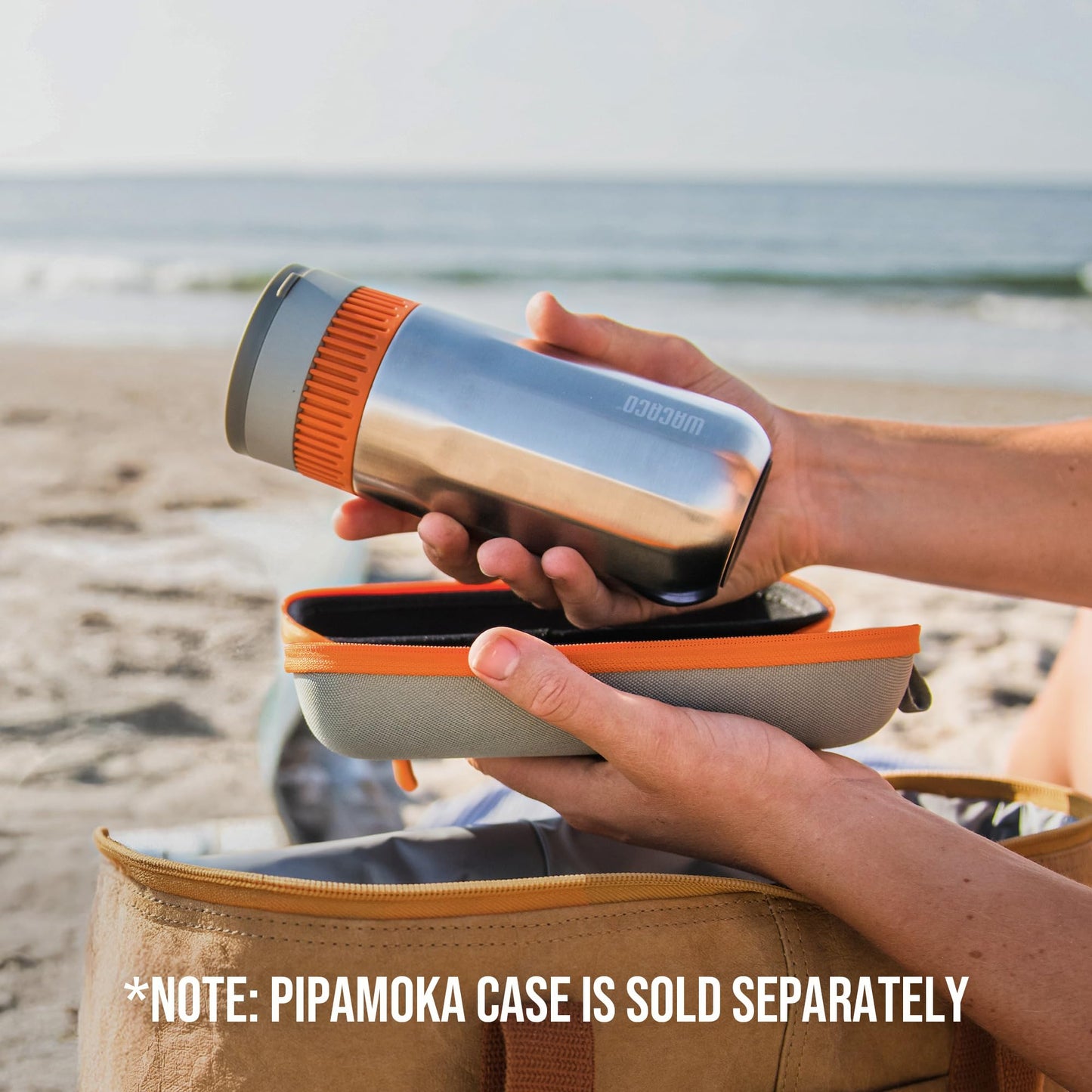 Wacaco Pipamoka, cafetera portátil todo en uno con presión de vacío, taza de viaje aislada, cafetera manual y de presión, extracción rápida, termo taza de acero inoxidable, 10 fl oz