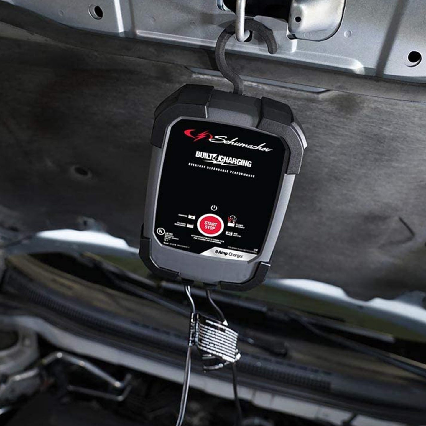 Schumacher SC1279 - Cargador y mantenedor rápido eléctrico 3 en 1, completamente automático, 8 amperios, 12 voltios y 6 voltios con desulfatación para motocicletas, deportes de potencia, marina, coche