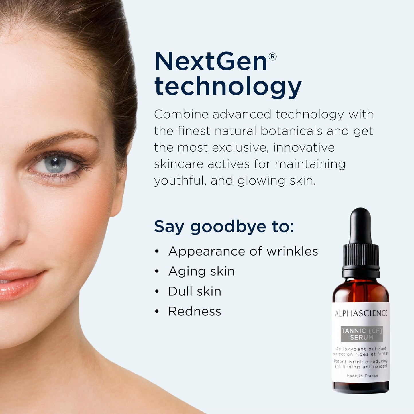 Serum Alphascience Tannic CF - Potente antioxidante antiarrugas, 30 ml