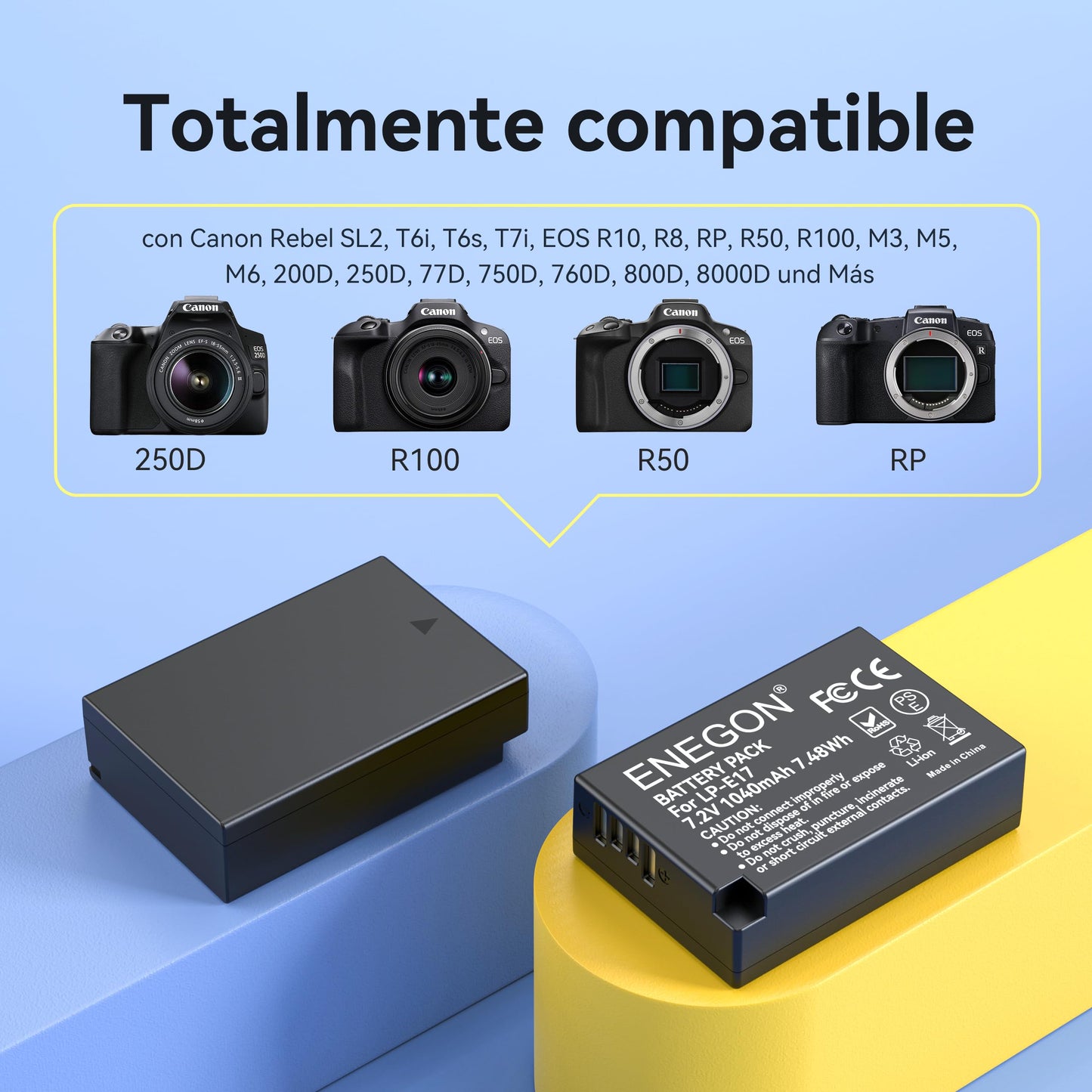 Baterías y Cargador Dual Rápido ENEGON para Canon EOS Kameras réflex Digital
