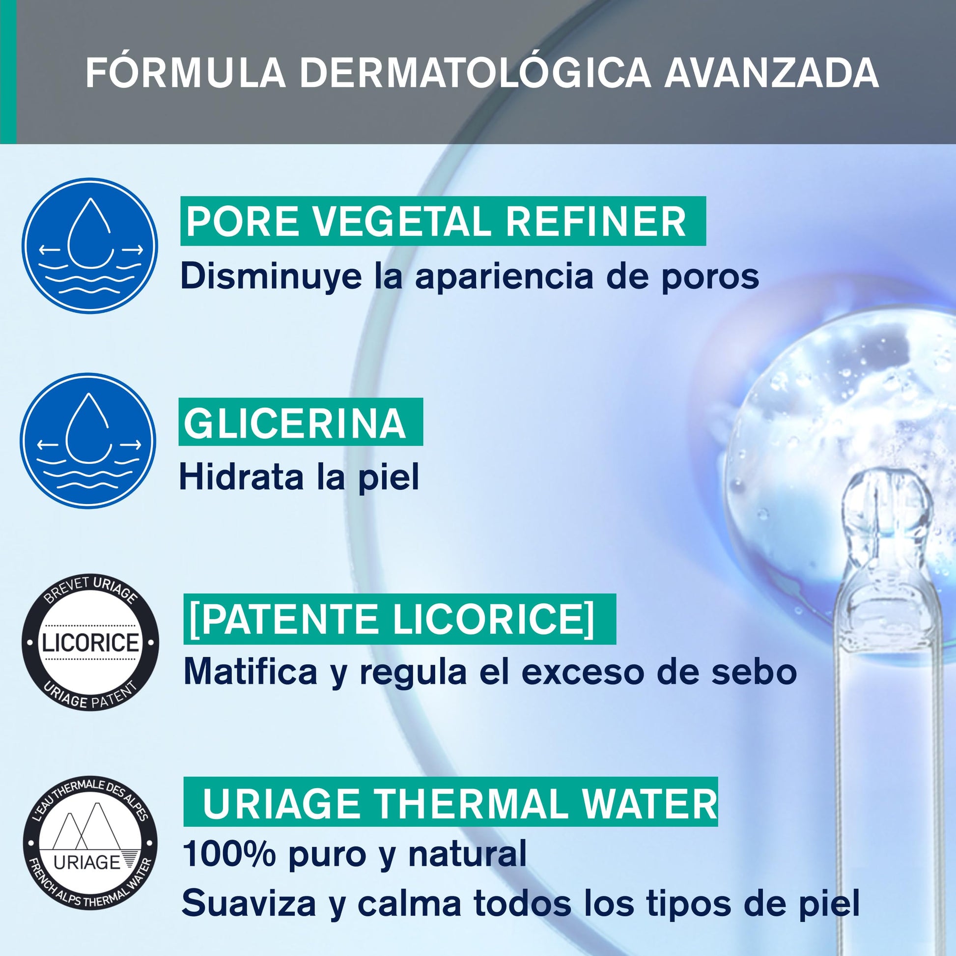 Uriage Hyseac Crema Facial Emulsión Matificante - Emulsión fluida-ligera, con efecto mate-aterciopelado - Para pieles mixtas a grasas - Controla los brillos, disminuye la apariencia de los poros y proporciona una hidratación duradera - No Comedogénico