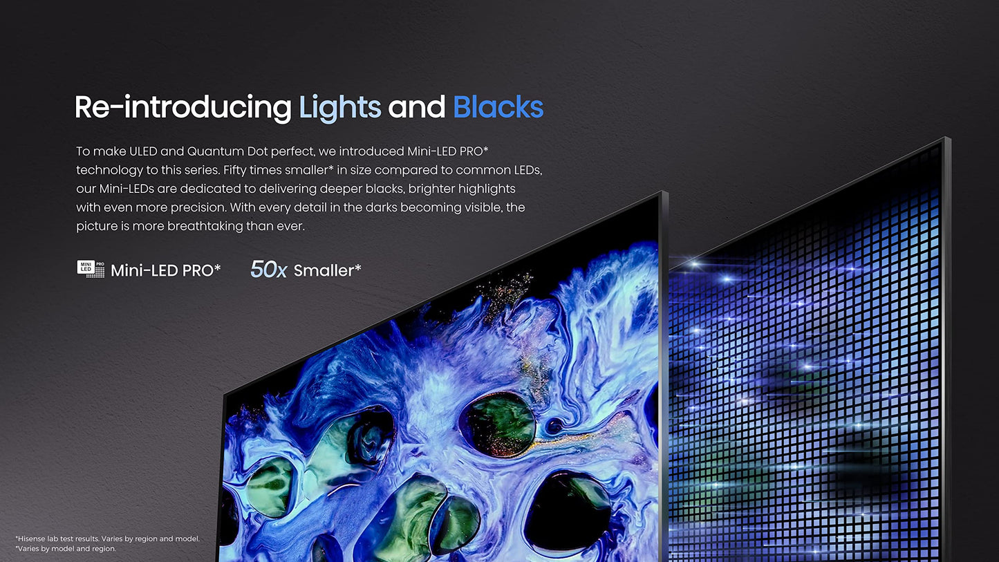 Hisense U8H QLED Series Quantum 4K ULED Mini-LED 55-Inch Class Google Smart TV with Alexa Compatibility, Quantum Dot, 1500-nit HDR10+, and Dolby Vision (55U8H, 2022 Model)