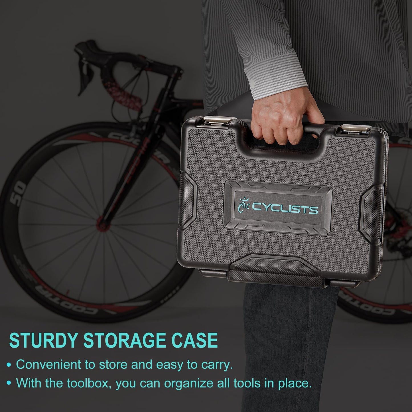 Kit de herramientas para bicicleta con estuche de almacenamiento – 22 piezas de herramientas de reparación de bicicletas – Herramientas de mantenimiento de bicicletas de carretera y bicicletas de