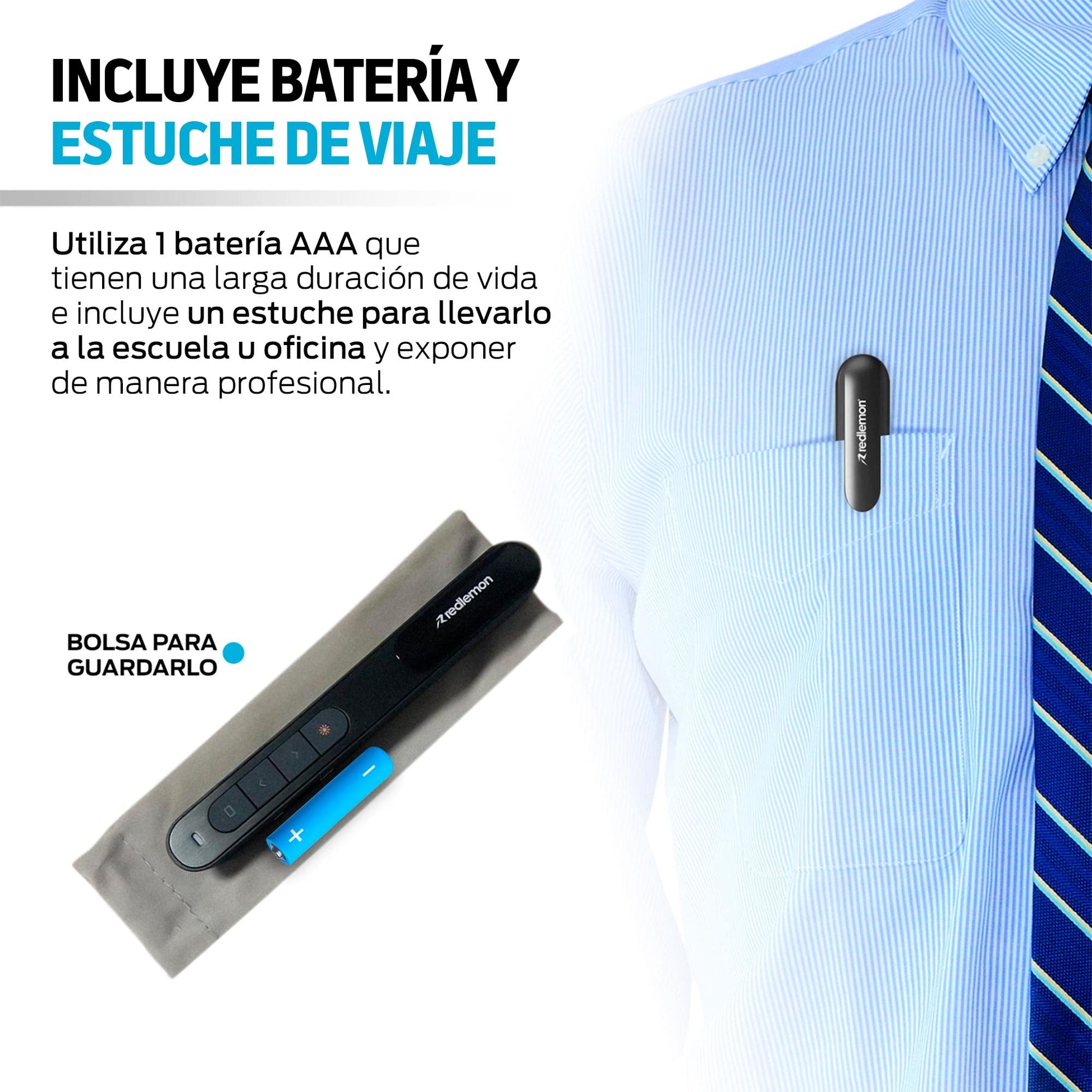 Presentador para Diapositivas Redlemon Inalámbrico USB Plug and Play Compatible con Windows y Mac