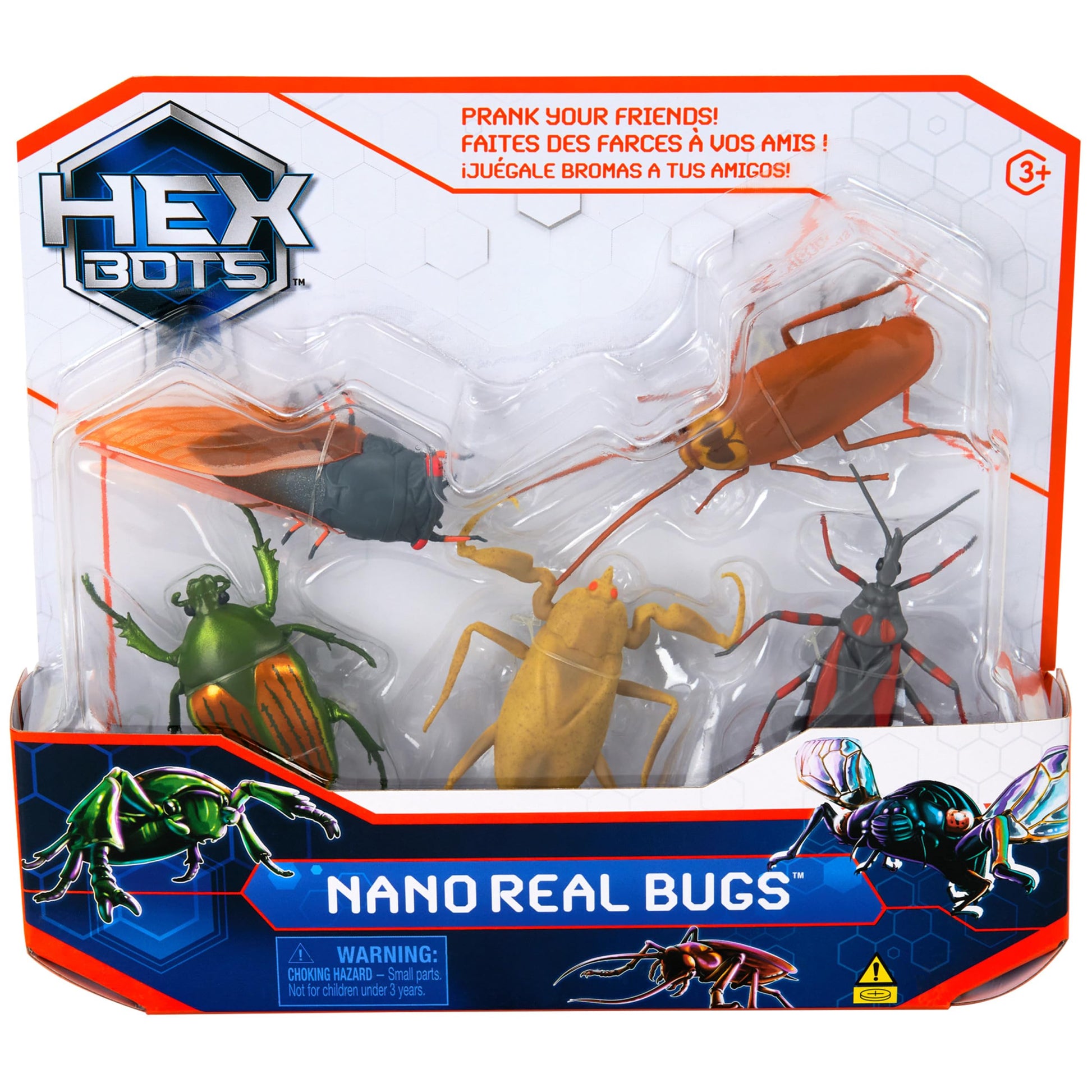 HEX BOTS, Nano Real Bugs 5-Pack, Insectos de Juguete Falsos, Juguetes sensoriales para niños, niñas y Gatos, Juguetes de Robots para niños y niñas a Partir de 3 años