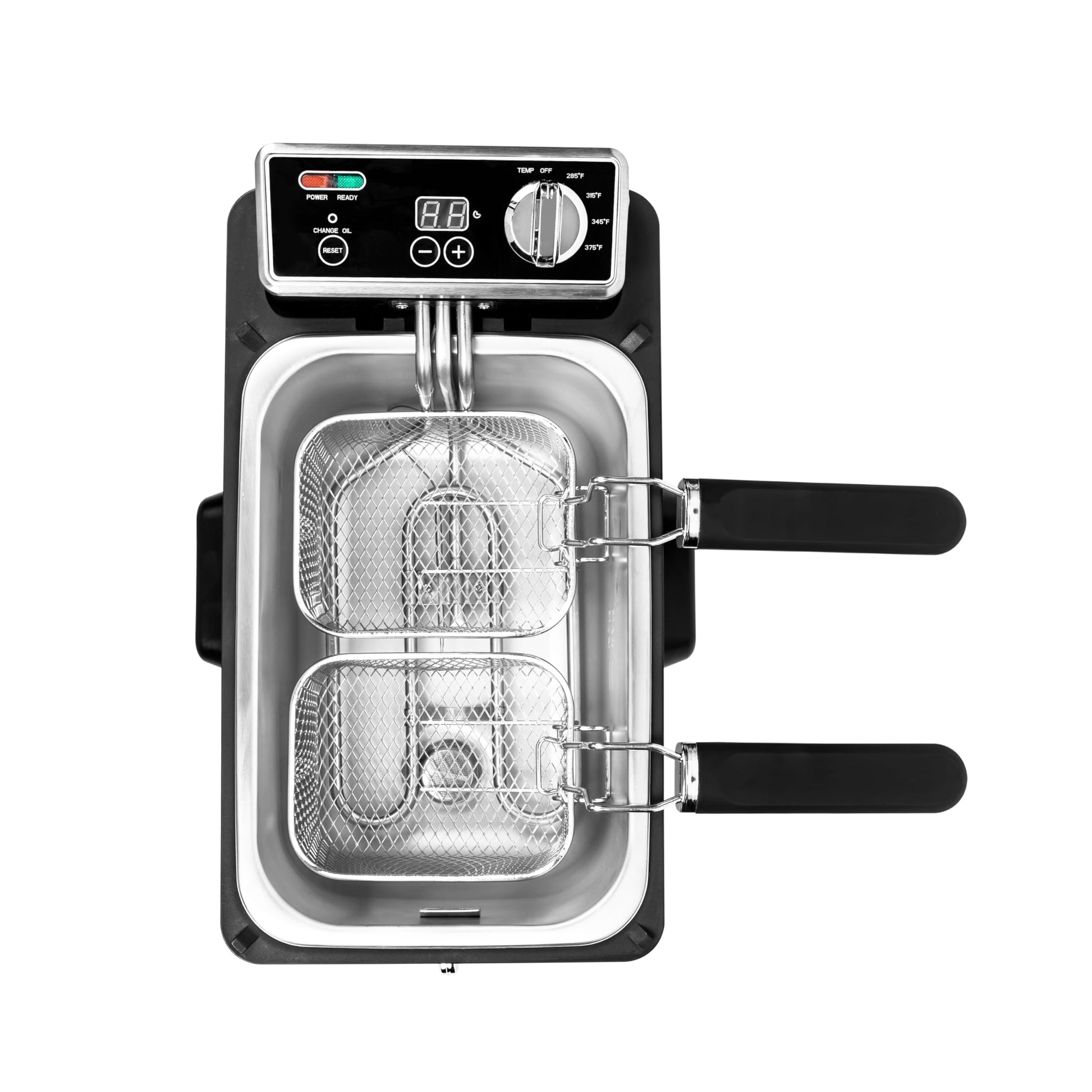 Kalorik Pro - Freidora de triple cesta de 4.2 cuartos con filtración de aceite, acero inoxidable (KPRO FT 42777 SS)