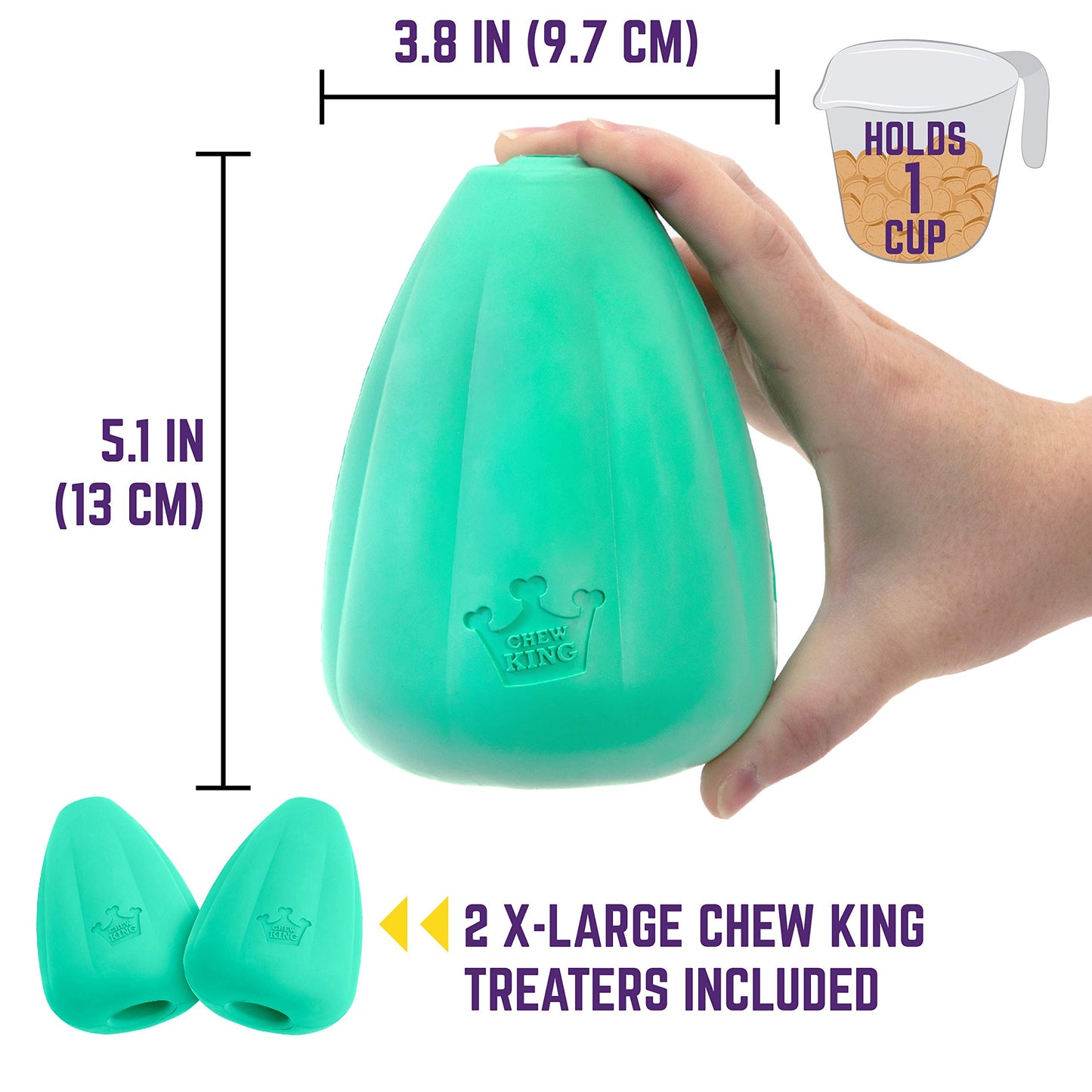 Chew King Juguete Premium para Perro, XL, Juguete de Goma Natural Extremadamente Duradero, Paquete de 2