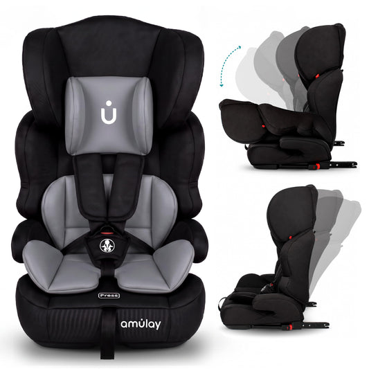 Autoasiento Booster Amulay ISOFIX Gris Convertible Grupo 1-2-3