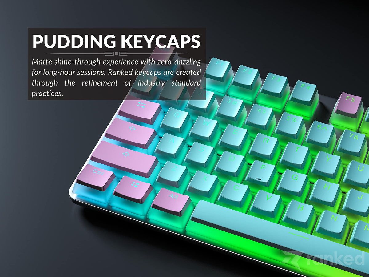 Teclas Pudding PBT Ranked Miami Translúcidas ANSI e ISO para Teclado Mecánico RGB