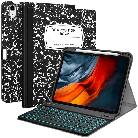 Funda con Teclado iPad Air Fintie Negro TPU Suave Desmontable Bluetooth