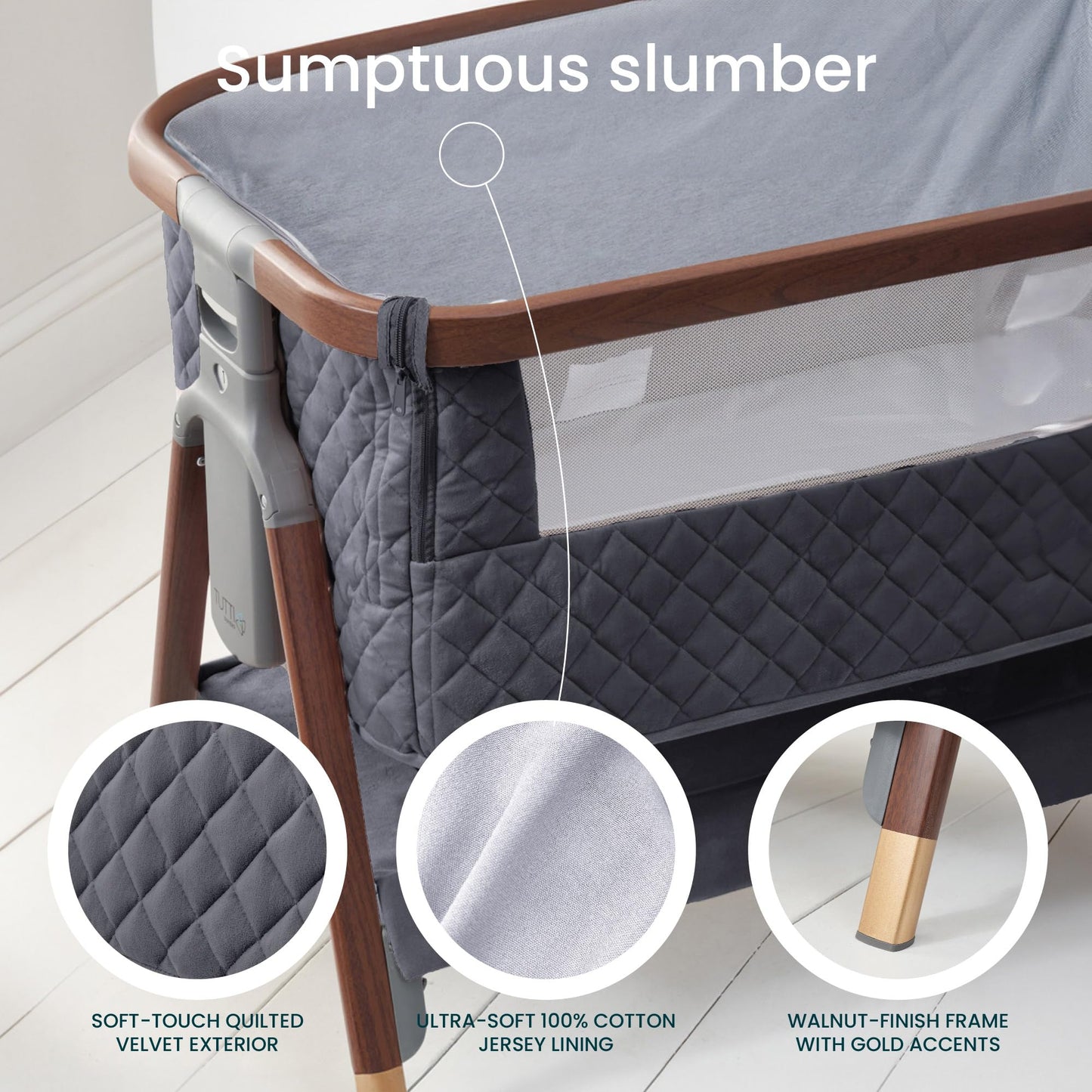 Tutti Bambini CoZee® Luxe - Moisés de noche, nogal/pizarrón